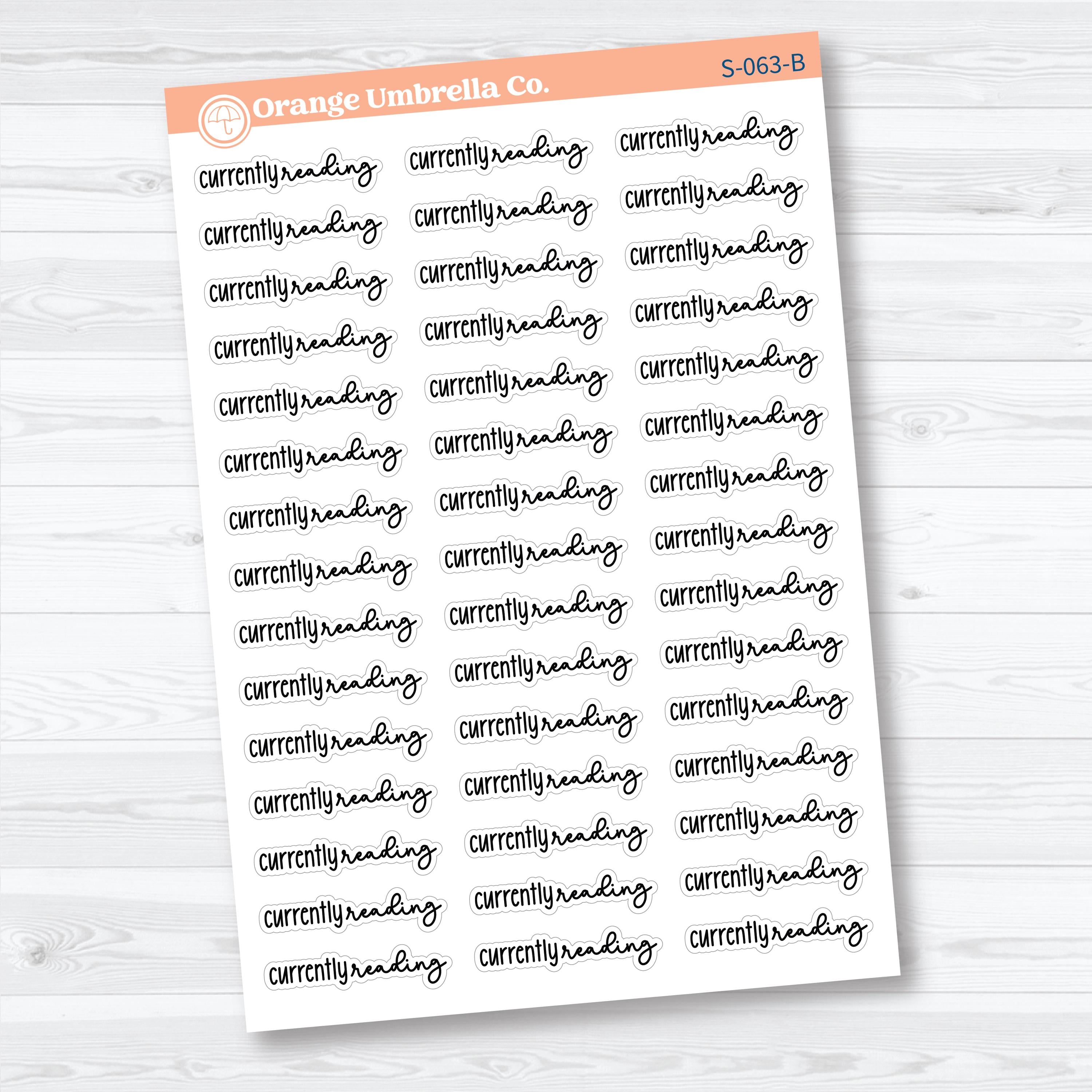 Currently Reading Planner Script Stickers | Reading Journal Scripts F18 | S-063