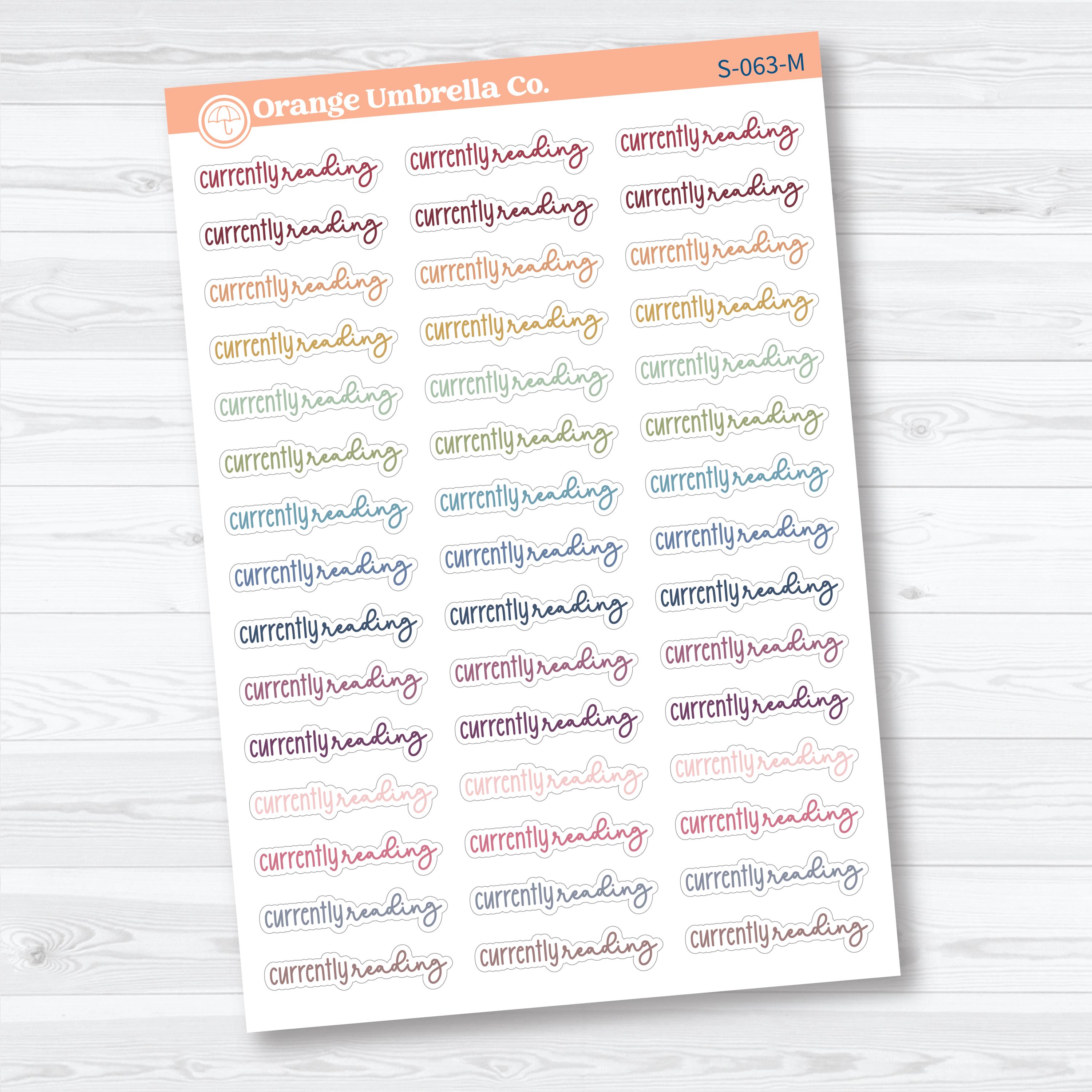 Currently Reading Planner Script Stickers | Reading Journal Scripts F18 | S-063