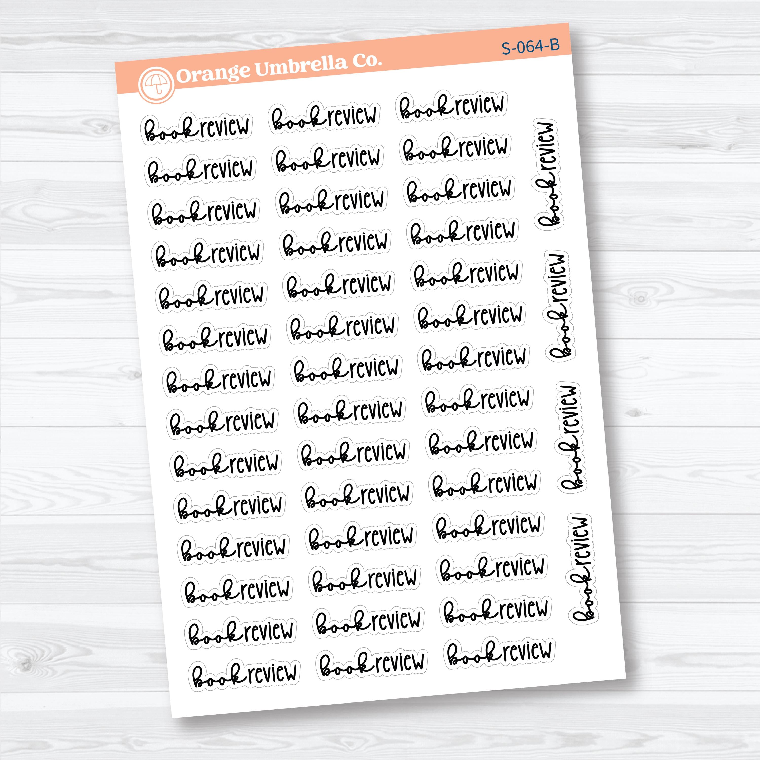 Book Review Planner Script Stickers | Reading Journal Scripts F18 | S-064