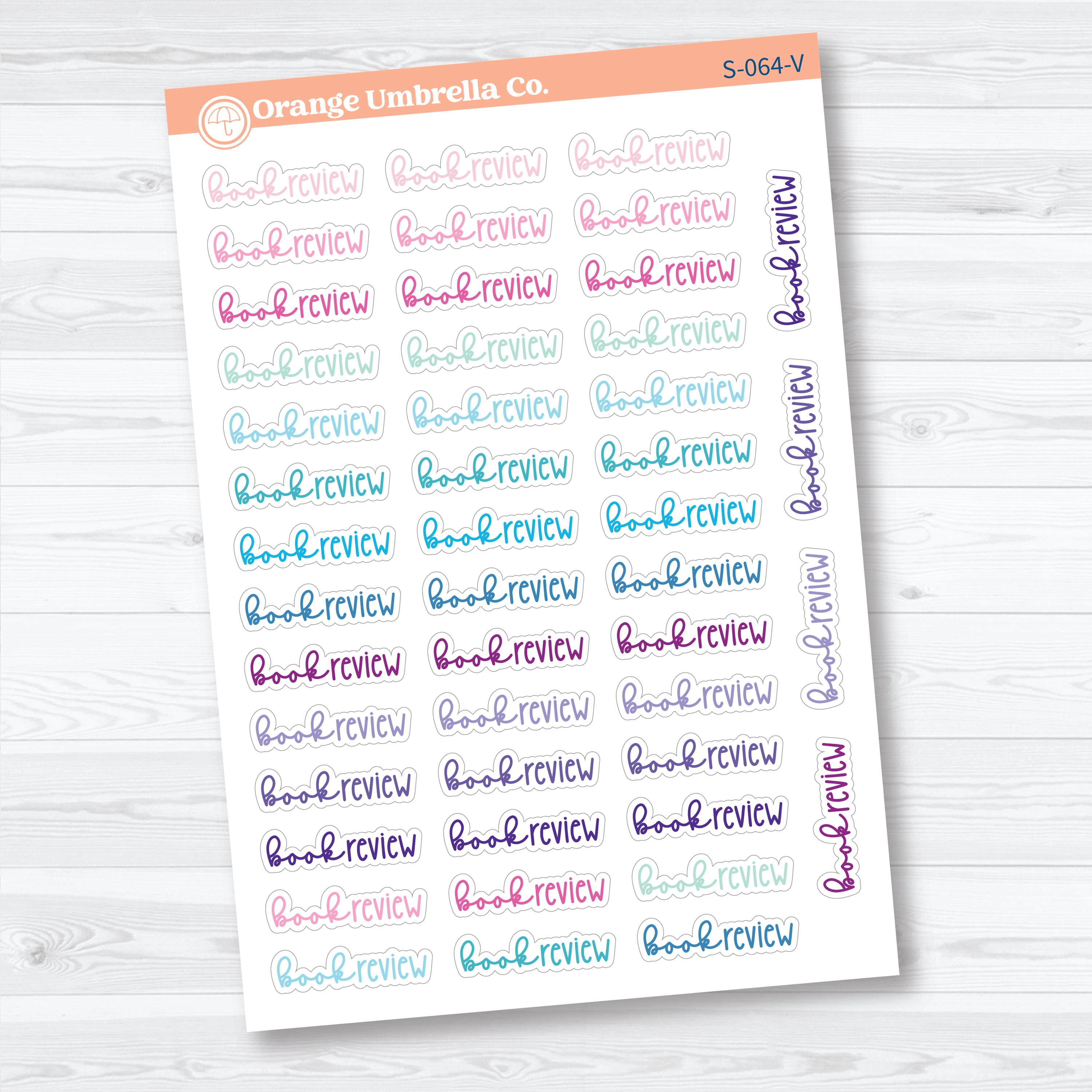 Book Review Planner Script Stickers | Reading Journal Scripts F18 | S-064