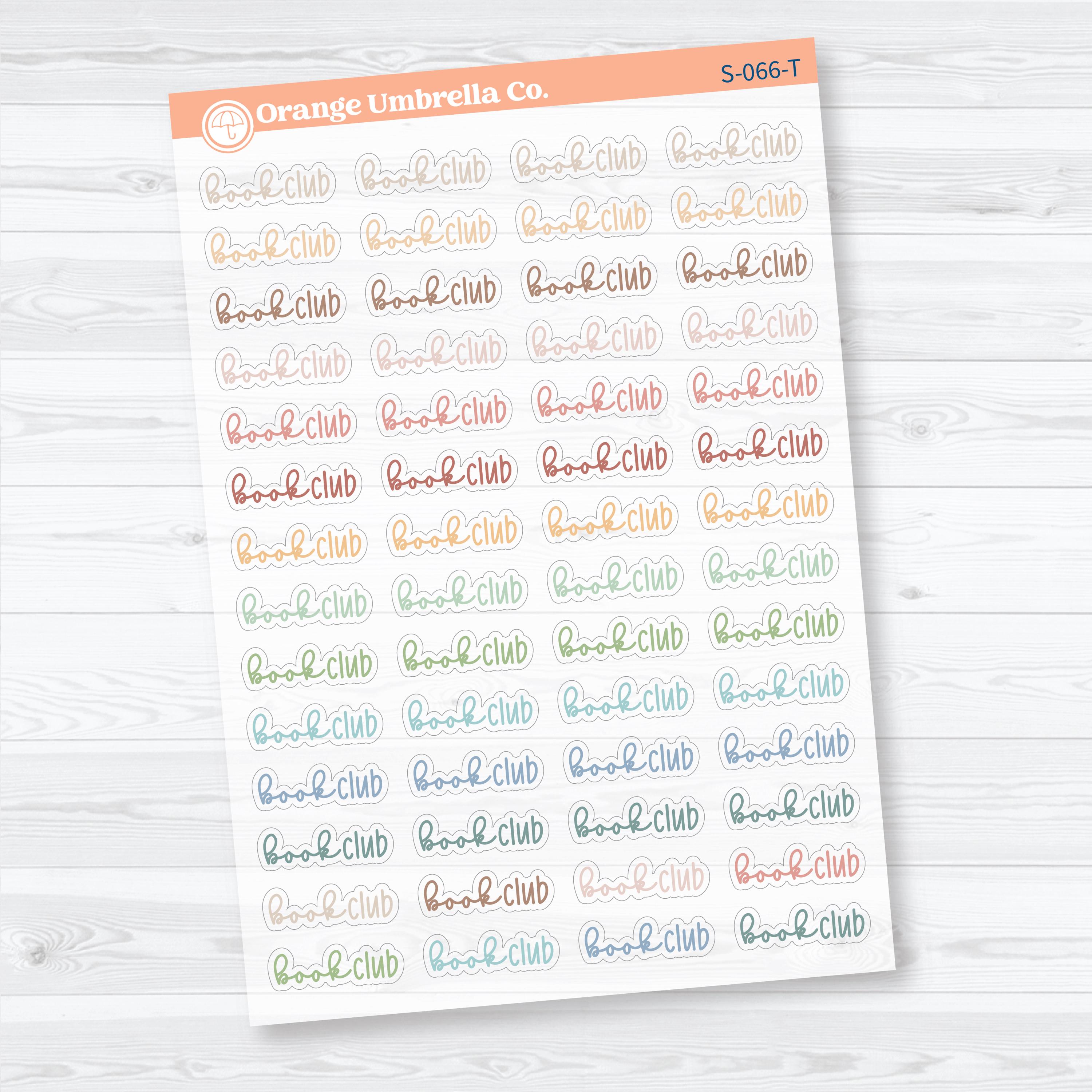Book Club Clear Matte Planner Script Stickers | Reading Journal Scripts F18 | S-066-CM