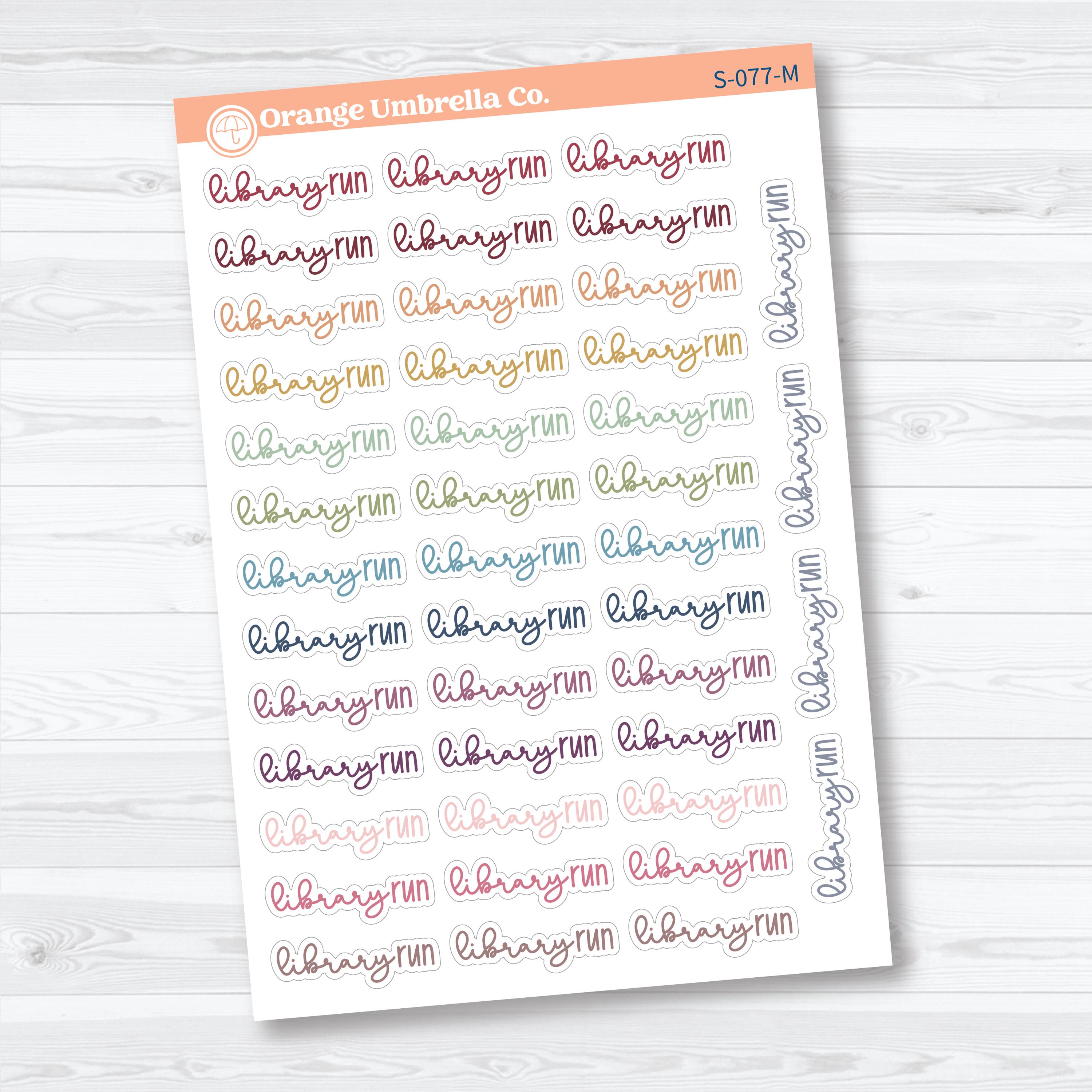 Library Run Reading Journal Script Stickers F18 | Planner Stickers | S-077