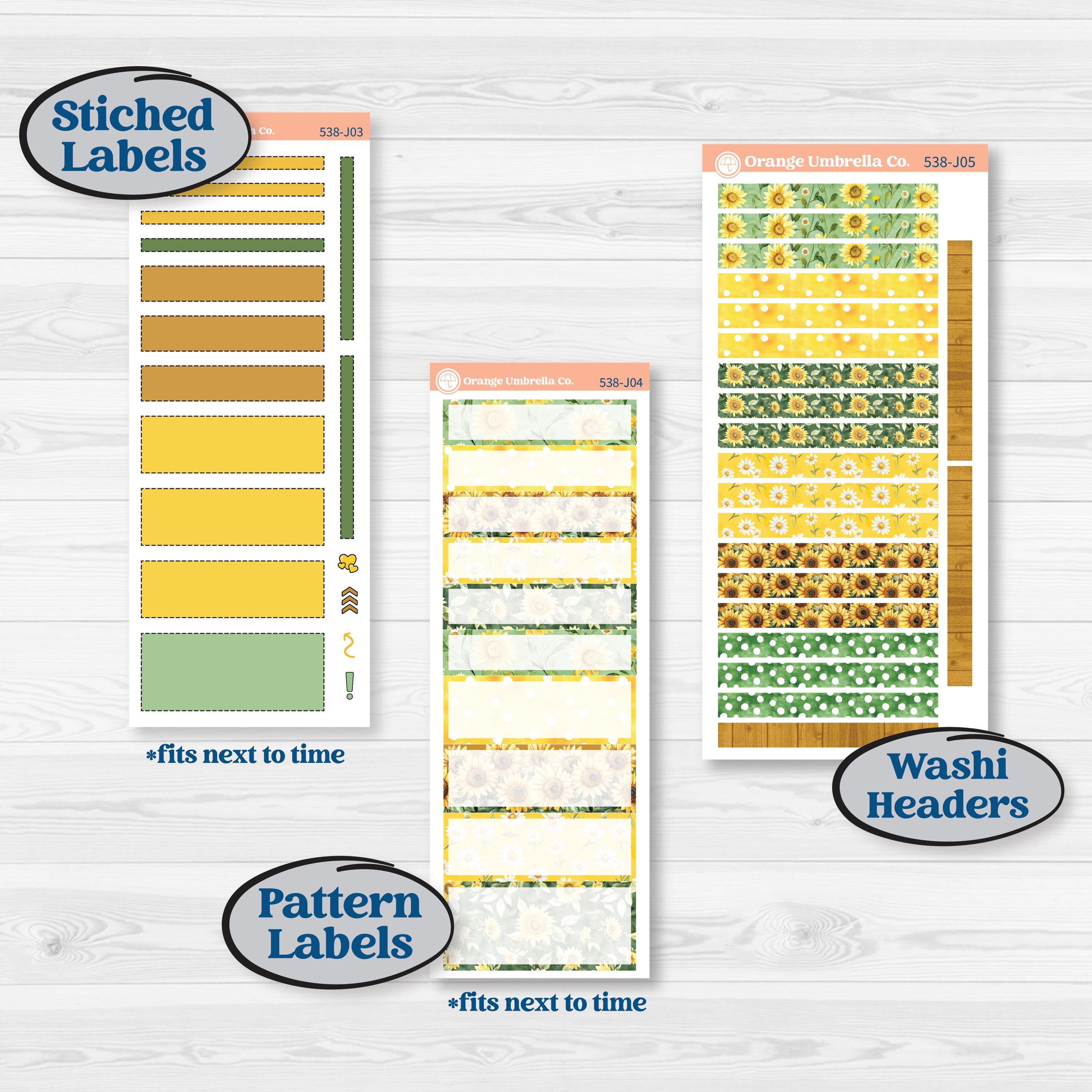 Sunflower Cottage | A5 Daily Duo Planner Kit Stickers | Sun Blooms | KIT-538-J