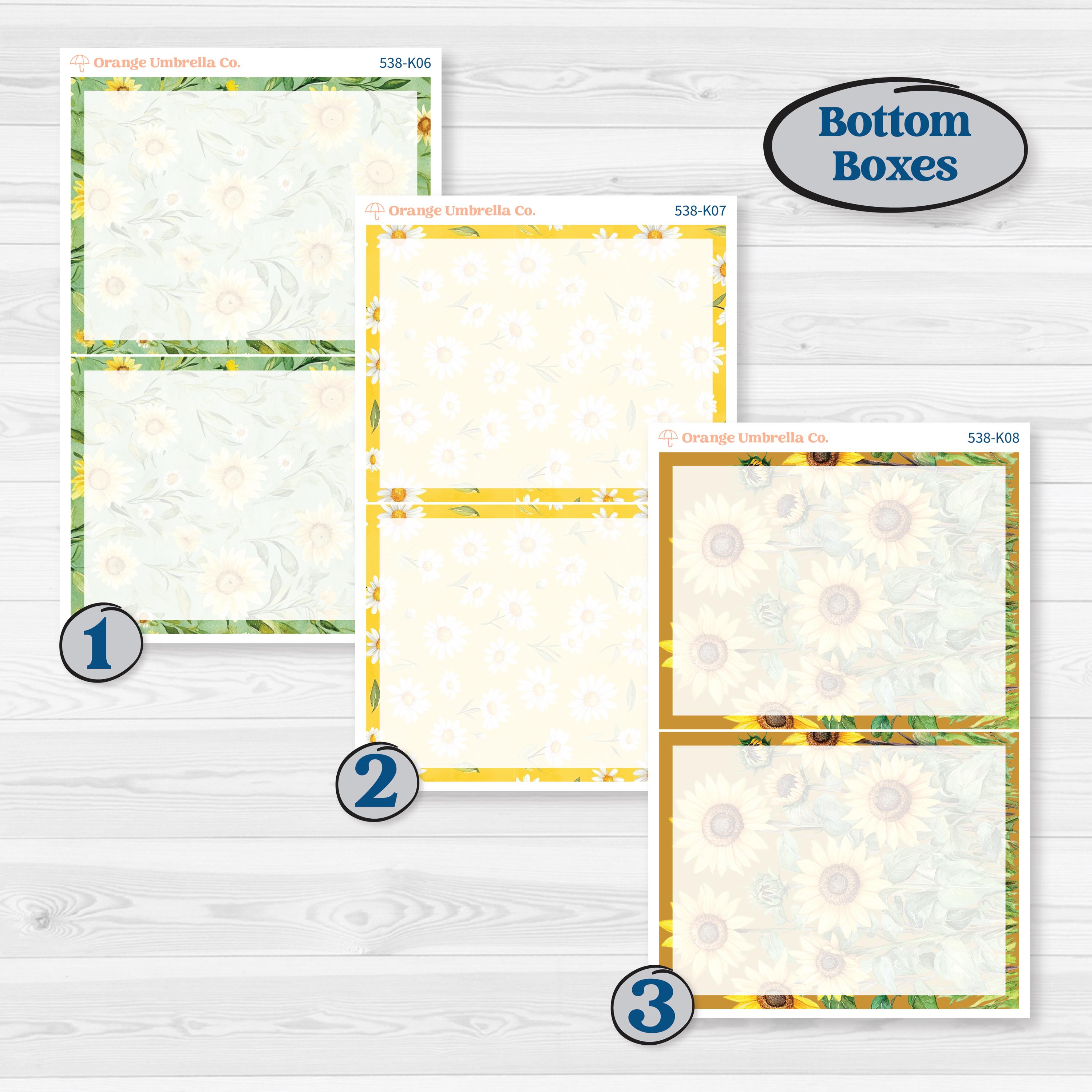 Sunflower Cottage | 7x9 Erin Condren Daily Duo Planner Kit Stickers | Sun Blooms | KIT-538-K