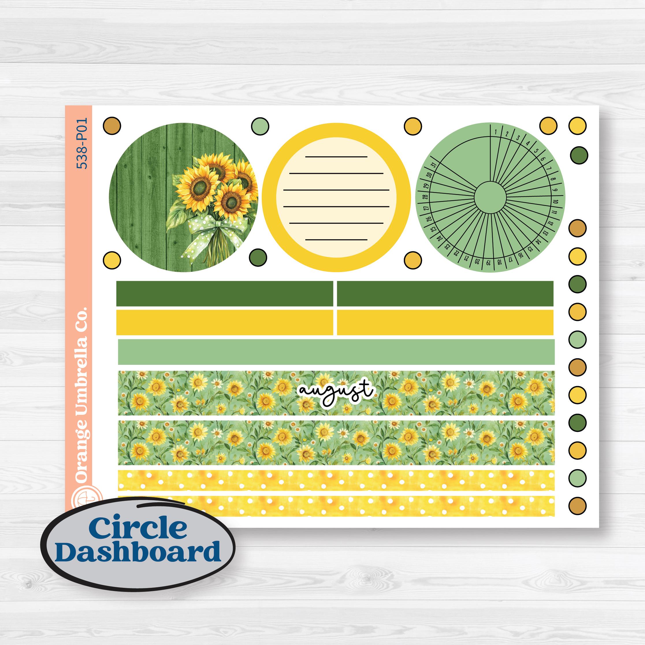 Sunflower Cottage | A5 Plum Monthly & Dashboard Planner Kit Stickers | Sun Blooms | KIT-538-P
