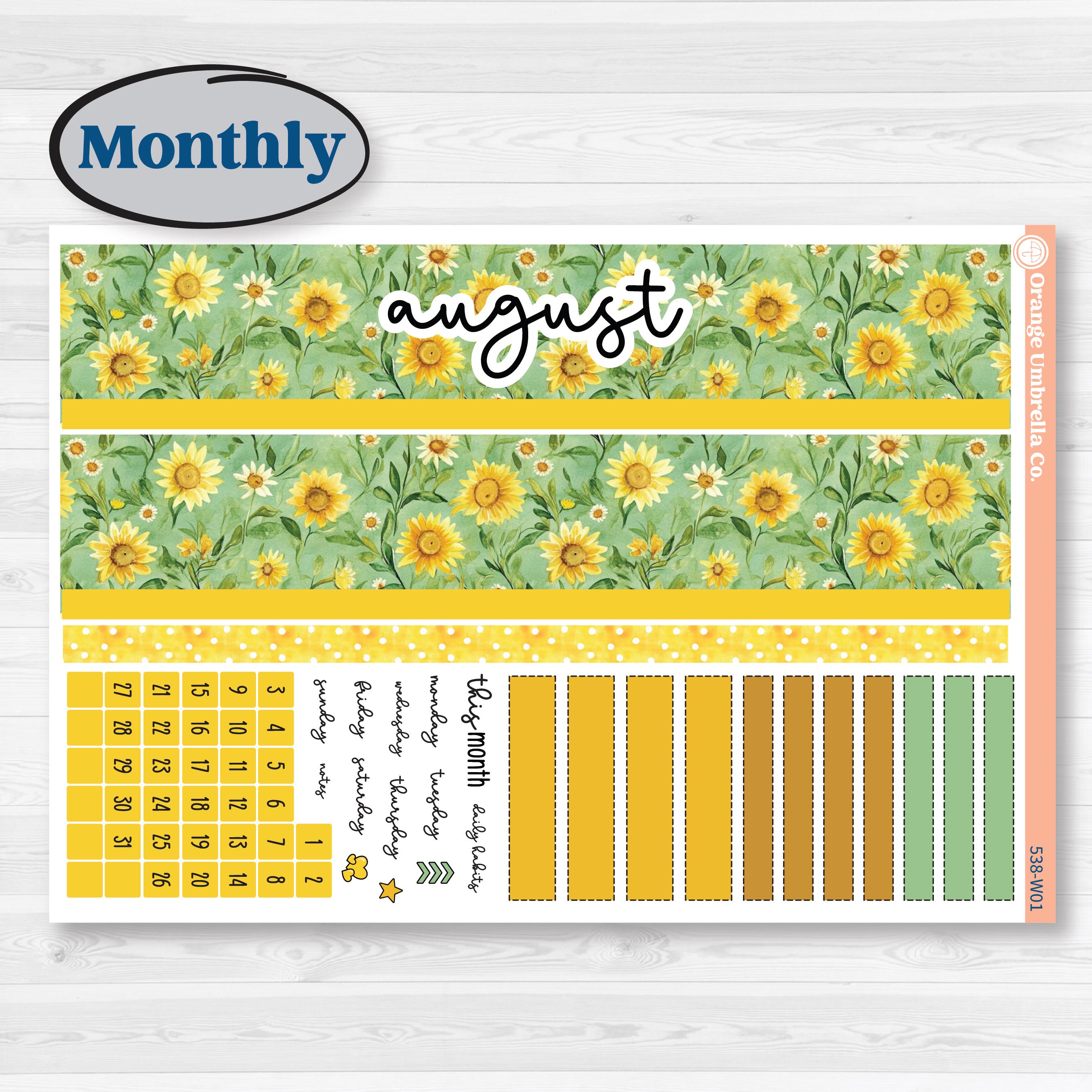Sunflower Cottage | Laurel Denise Scout Large Planner Kit Stickers | Sun Blooms | KIT-538-W