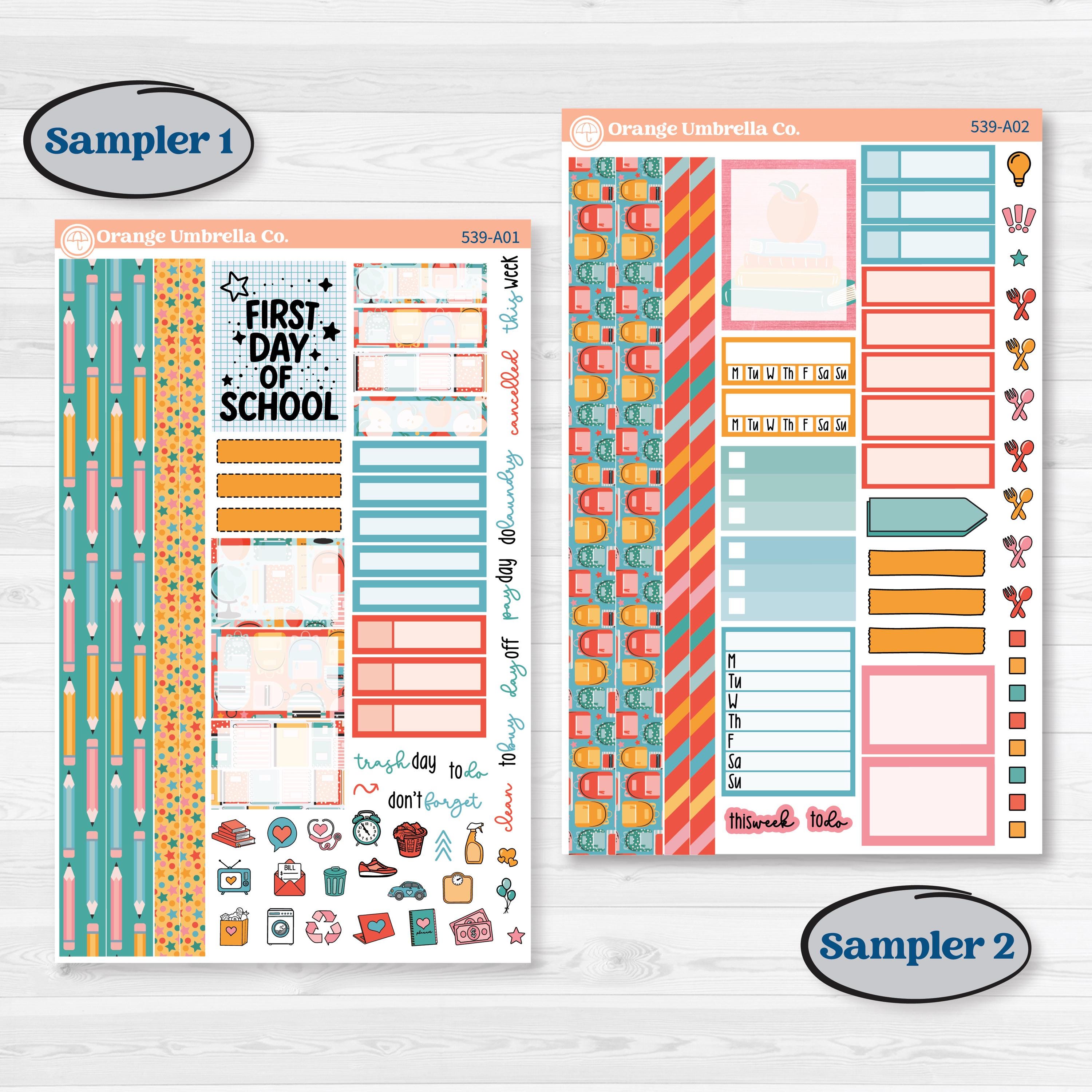 Back To School Kit | Weekly Sticker Kit for Vertical Planners like Erin Condren | Level Up | KIT-539-A