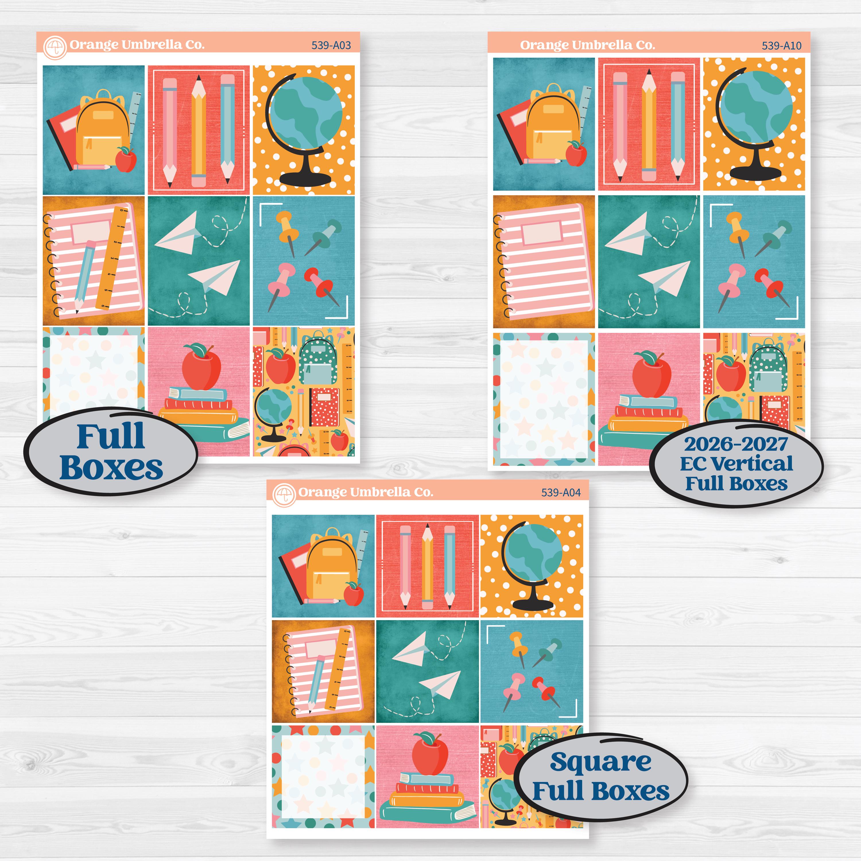 Back To School Kit | Weekly Sticker Kit for Vertical Planners like Erin Condren | Level Up | KIT-539-A