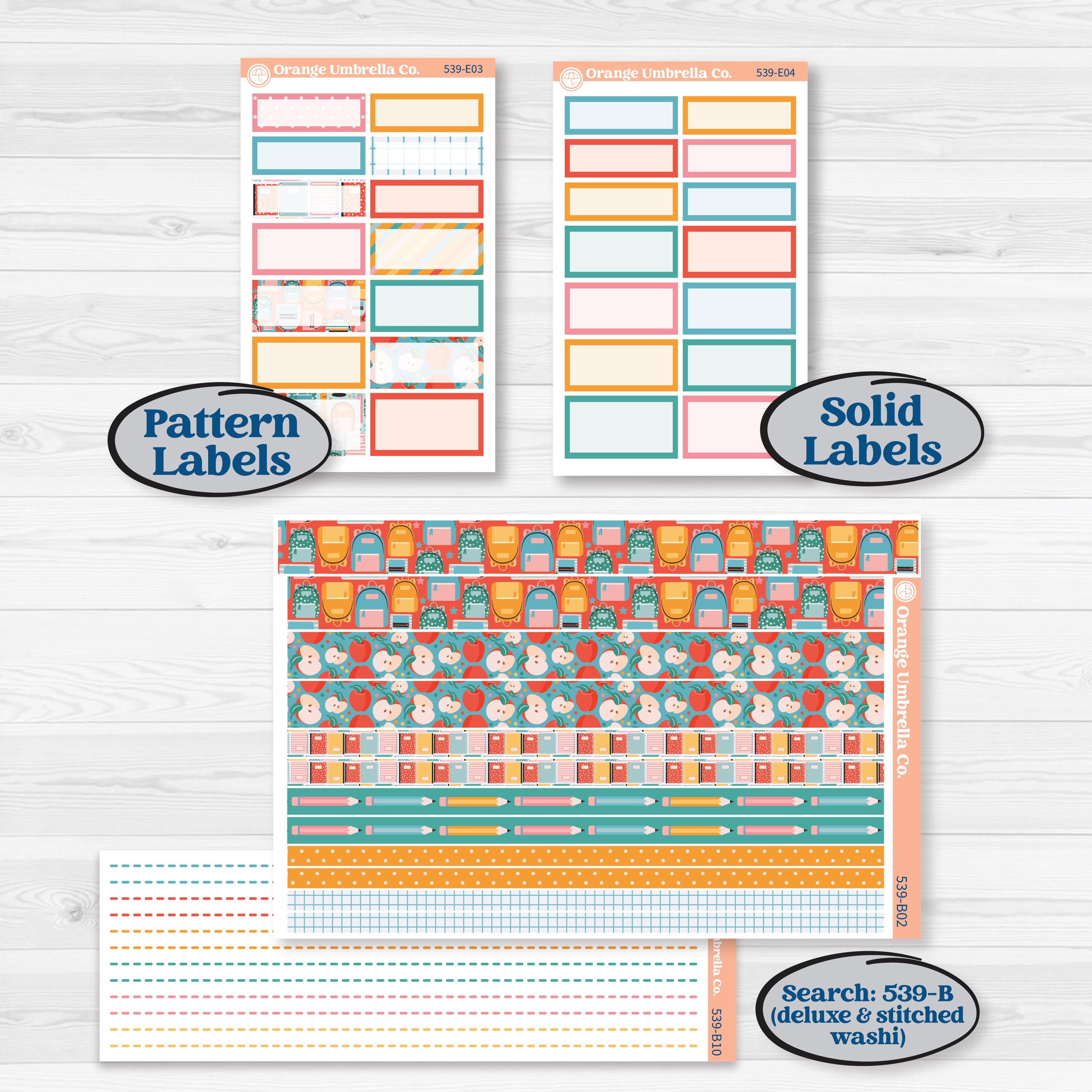 Back To School Kit | Hobonichi Cousin Weekly & Daily Planner Kit Stickers | Level Up | KIT-539-E