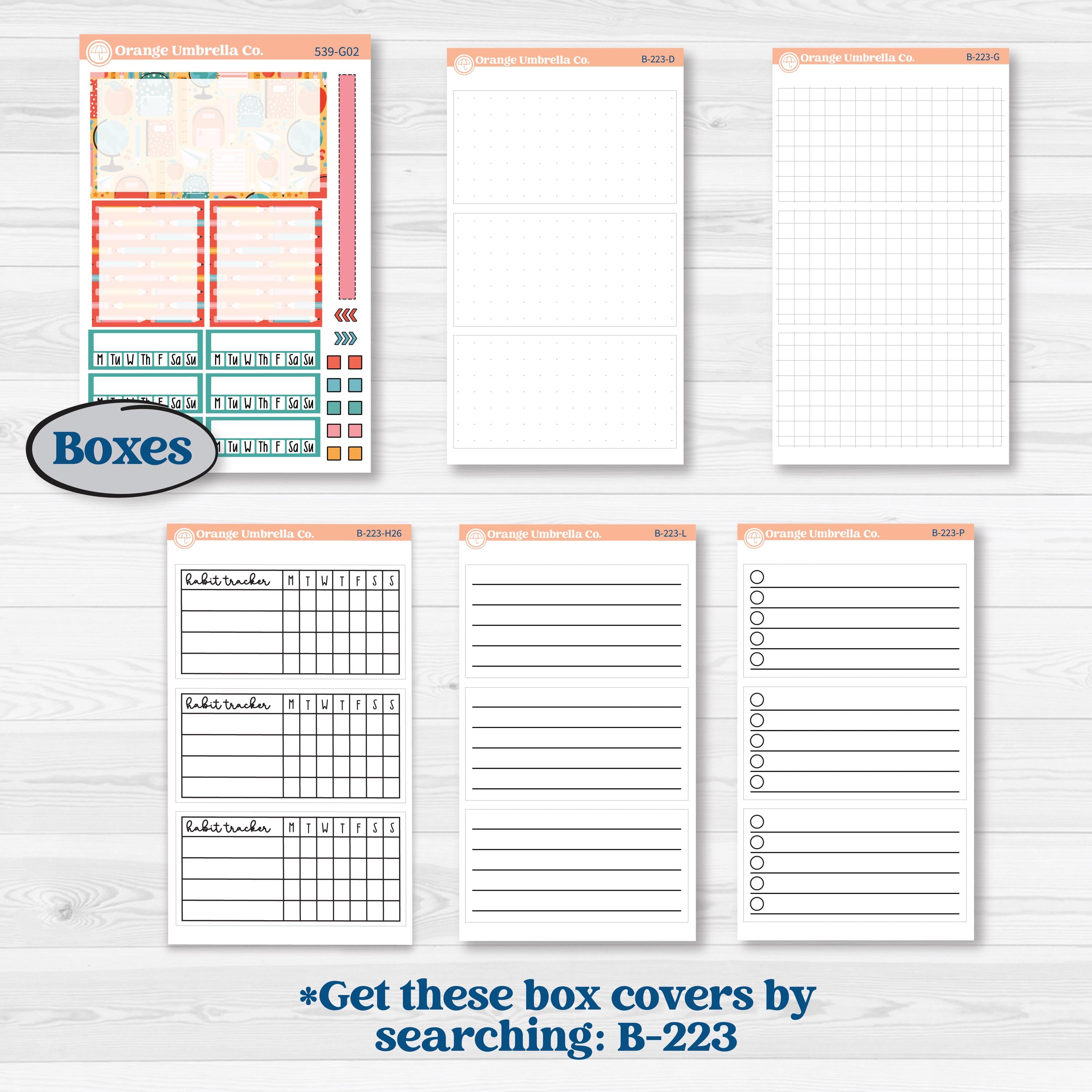 Back To School Kit | Erin Condren 7x9 Weekly Dashboard Planner Kit Stickers | Level Up | KIT-539-G