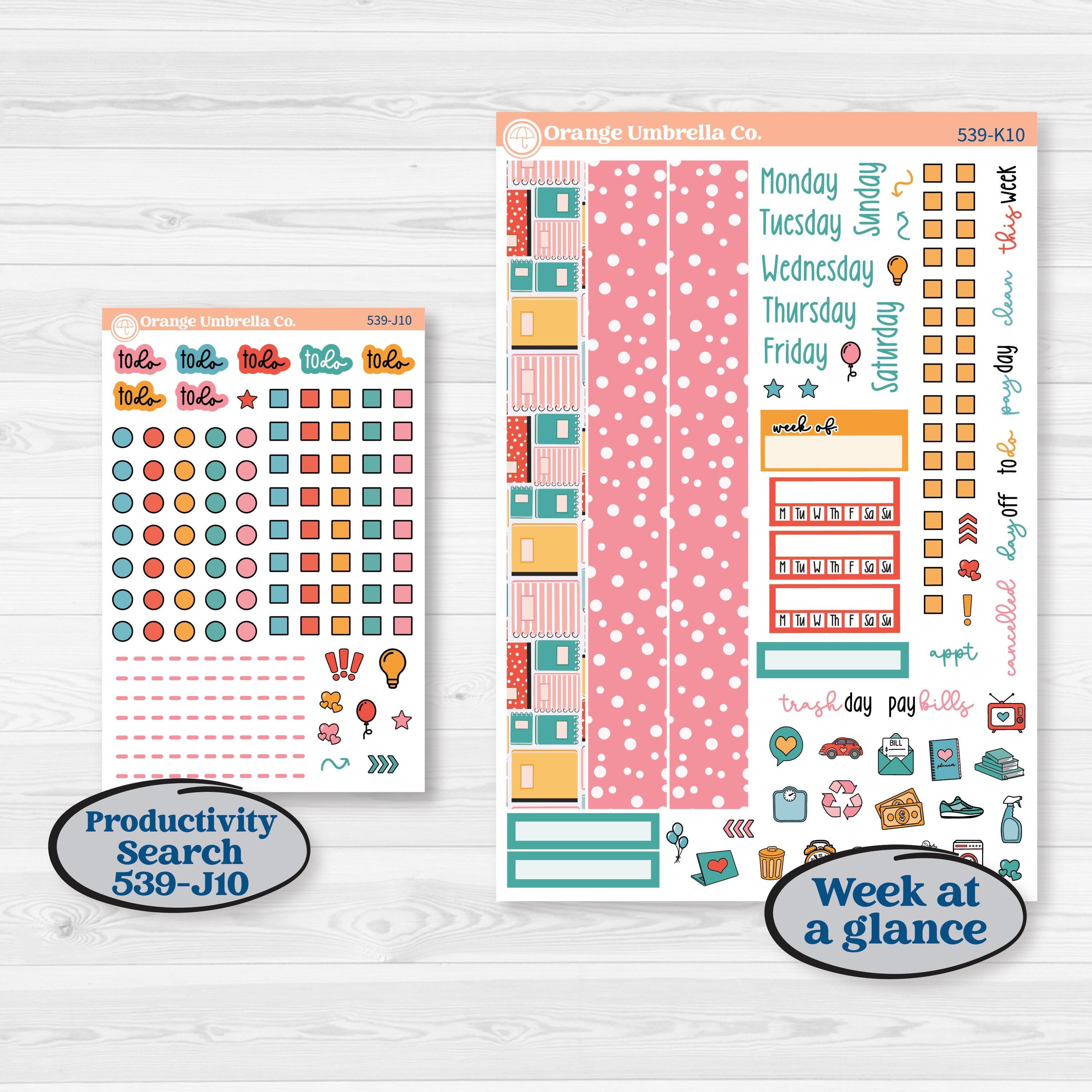 Back To School Kit | 7x9 Erin Condren Daily Duo Planner Kit Stickers | Level Up | KIT-539-K