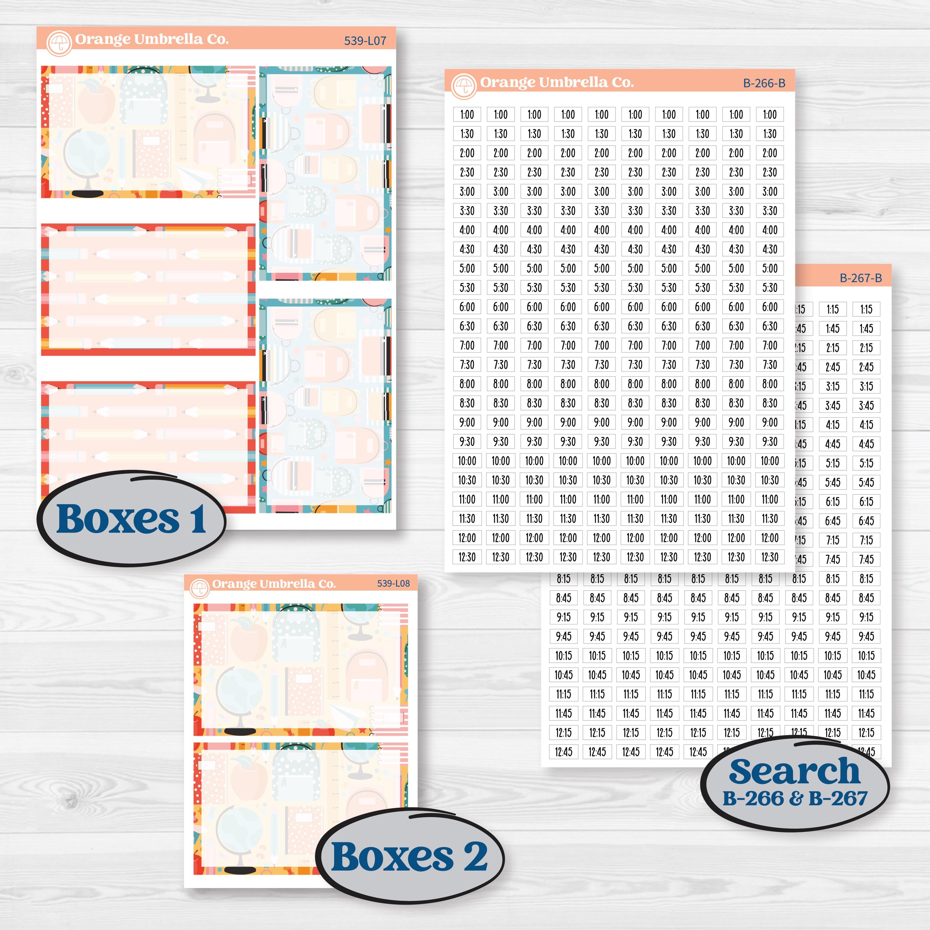 Back To School Kit | 7x9 Plum Daily Planner Kit Stickers | Level Up | KIT-539-L