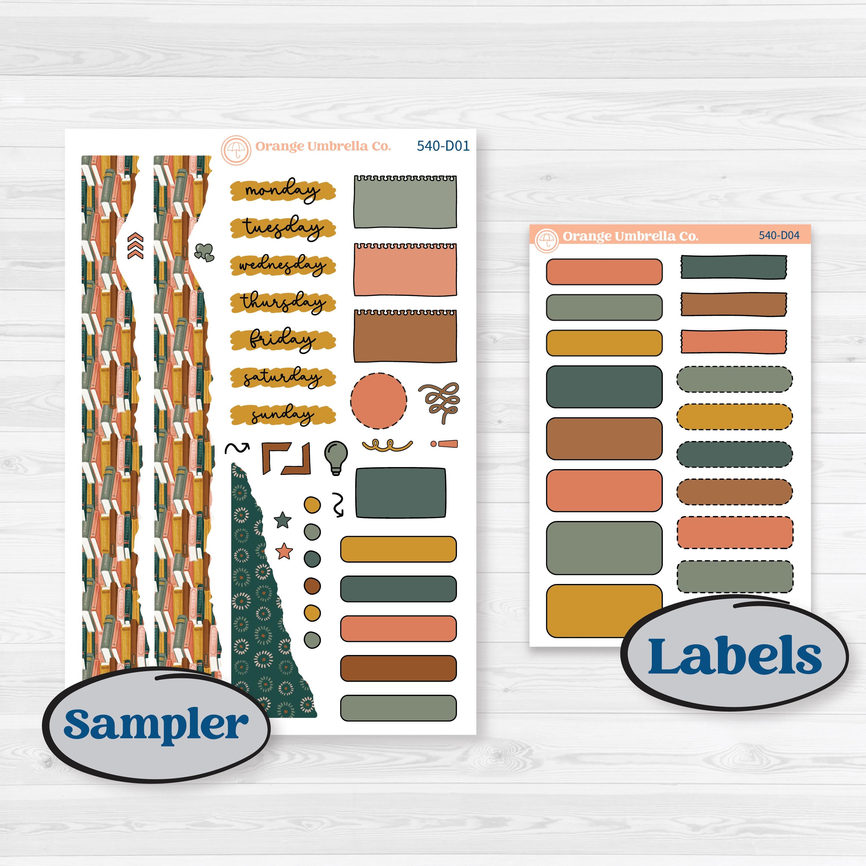 Book Love Planner Kit | Journaling or Scrapbooking Kit | Creative Junk Journal Planner Stickers | Bookmarked | KIT-540-D