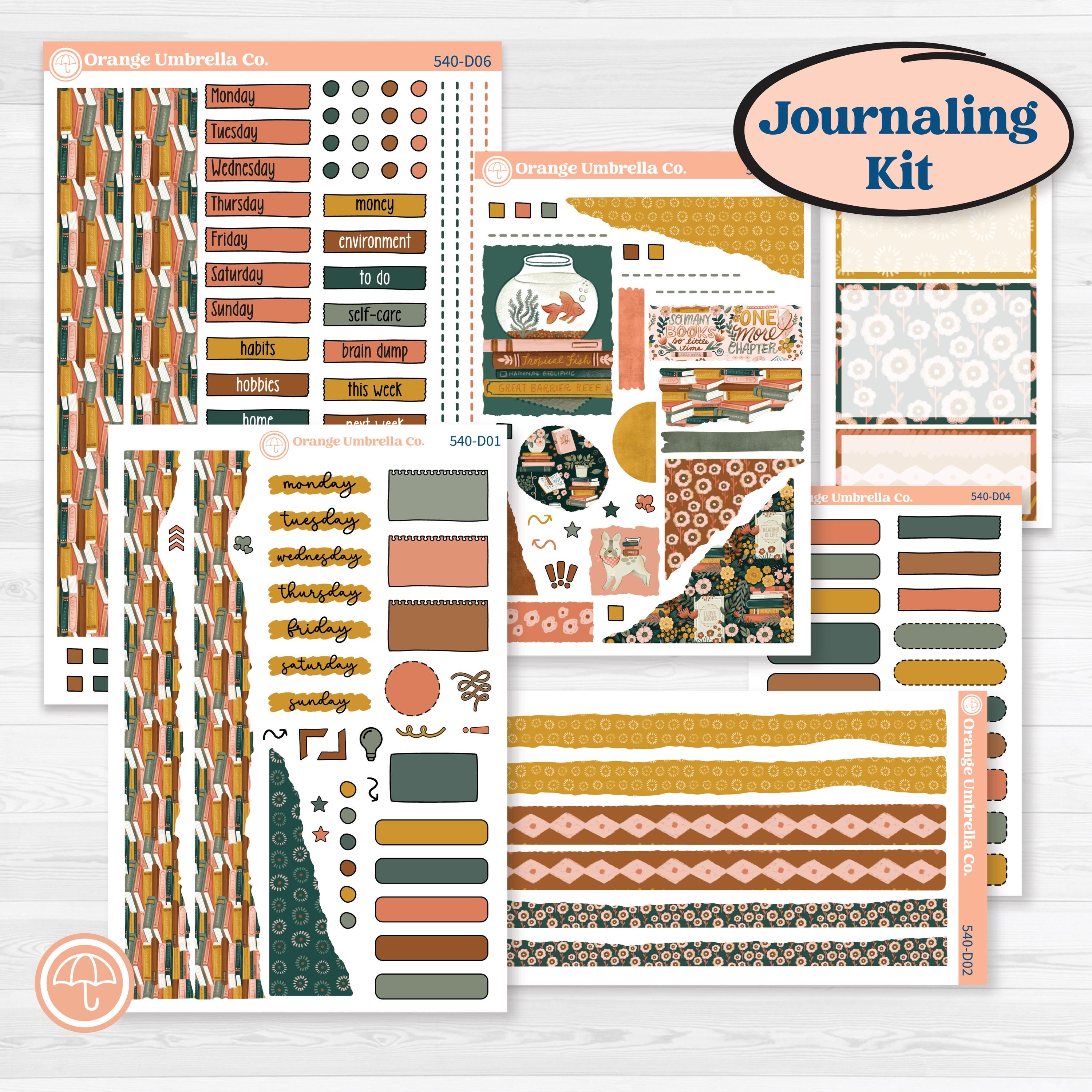 Book Love Planner Kit | Journaling or Scrapbooking Kit | Creative Junk Journal Planner Stickers | Bookmarked | KIT-540-D