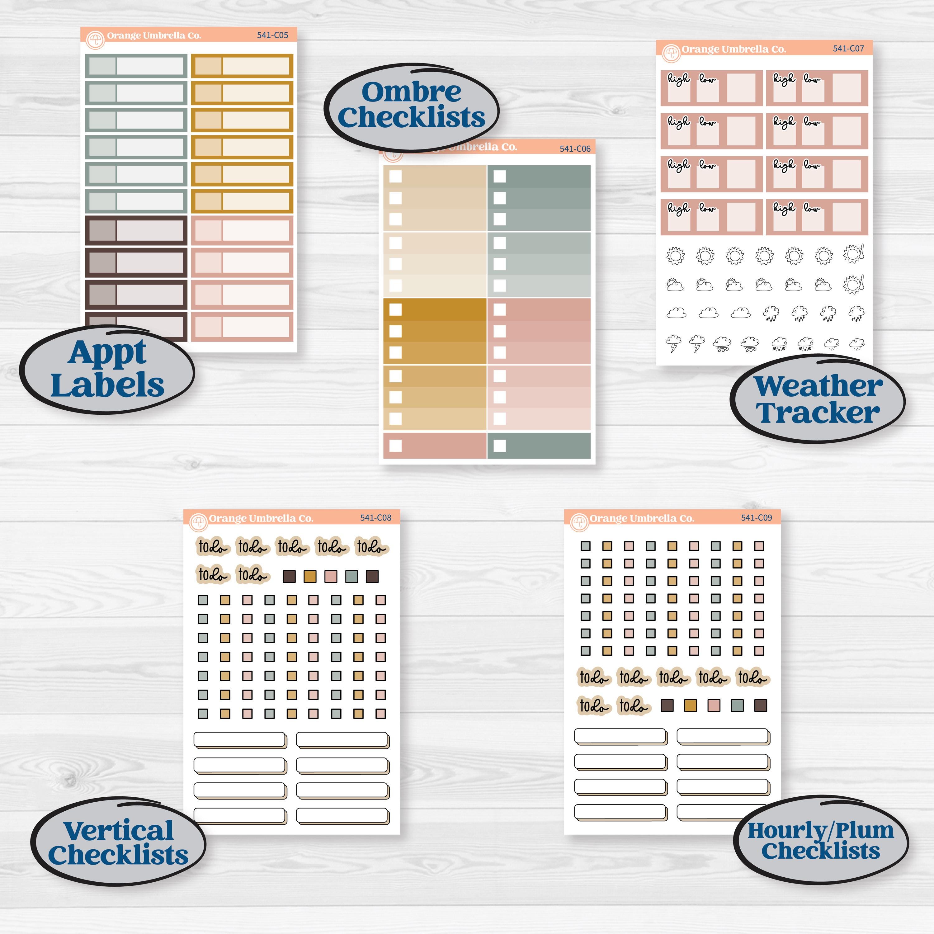 Boho Floral Planner Kit | Weekly Add-On Labels Planner Kit Stickers | Living Is Easy | KIT-541-C