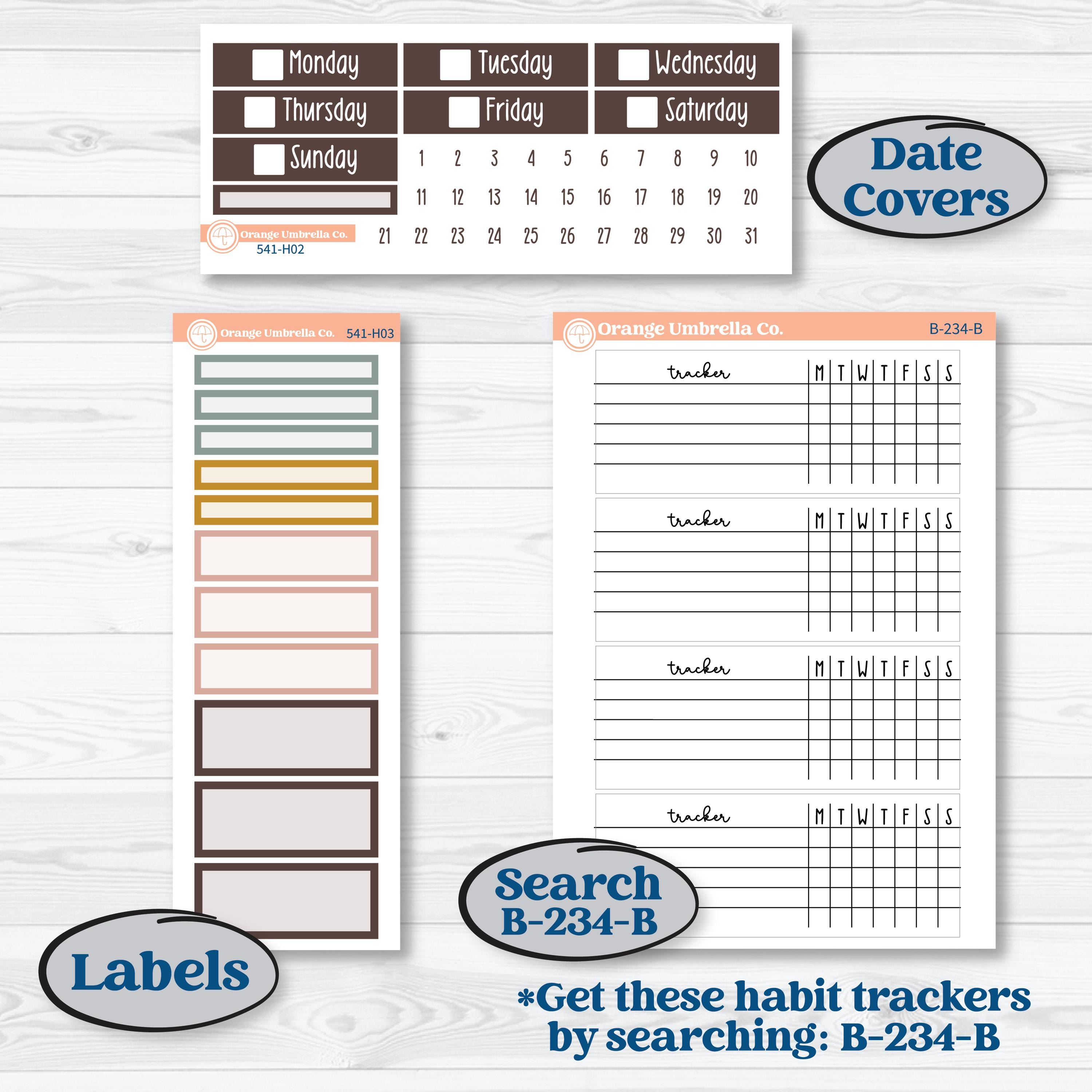 Boho Floral Planner Kit | Plum Vertical Priorities 7x9 Planner Kit Stickers | Living Is Easy | KIT-541-H