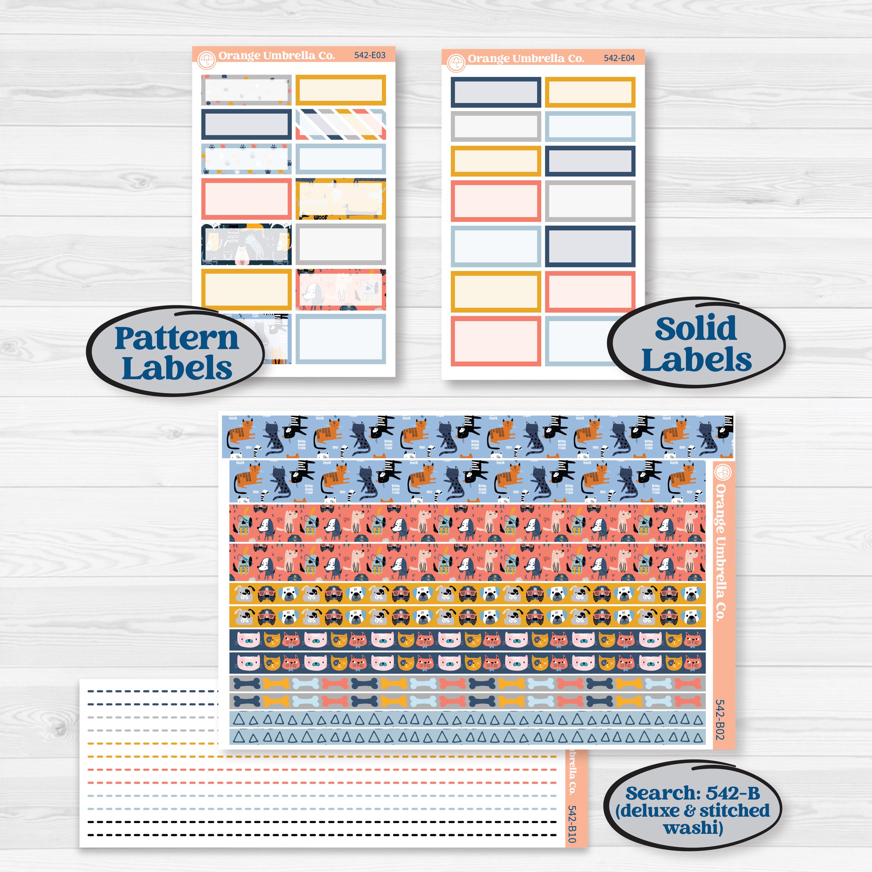 Pet Lover Planner Kit | Hobonichi Cousin Weekly & Daily Planner Kit Stickers | Furever Friends | KIT-542-E