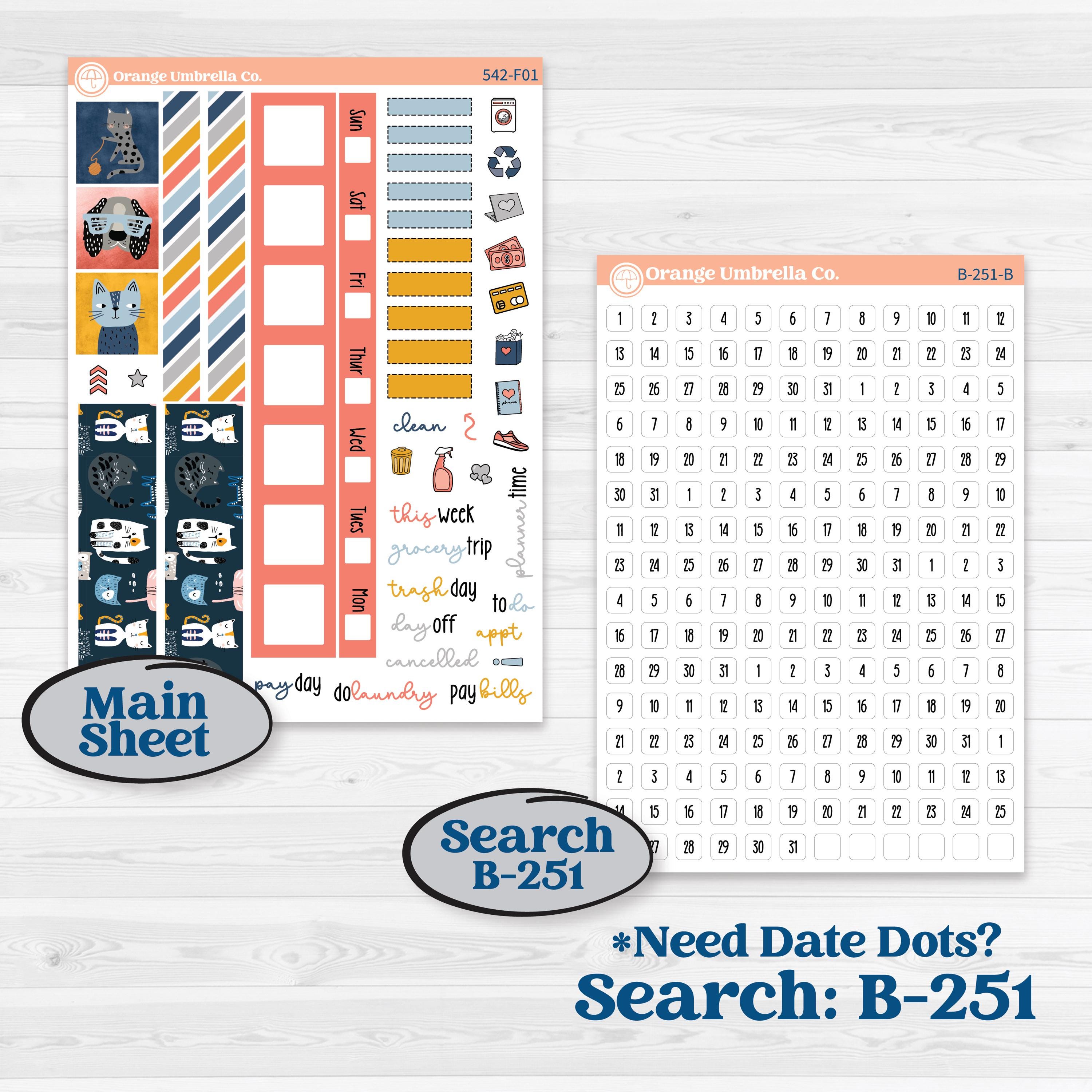 Pet Lover Planner Kit | Hobonichi Weeks Weekly Planner Kit Stickers | Furever Friends | KIT-542-F
