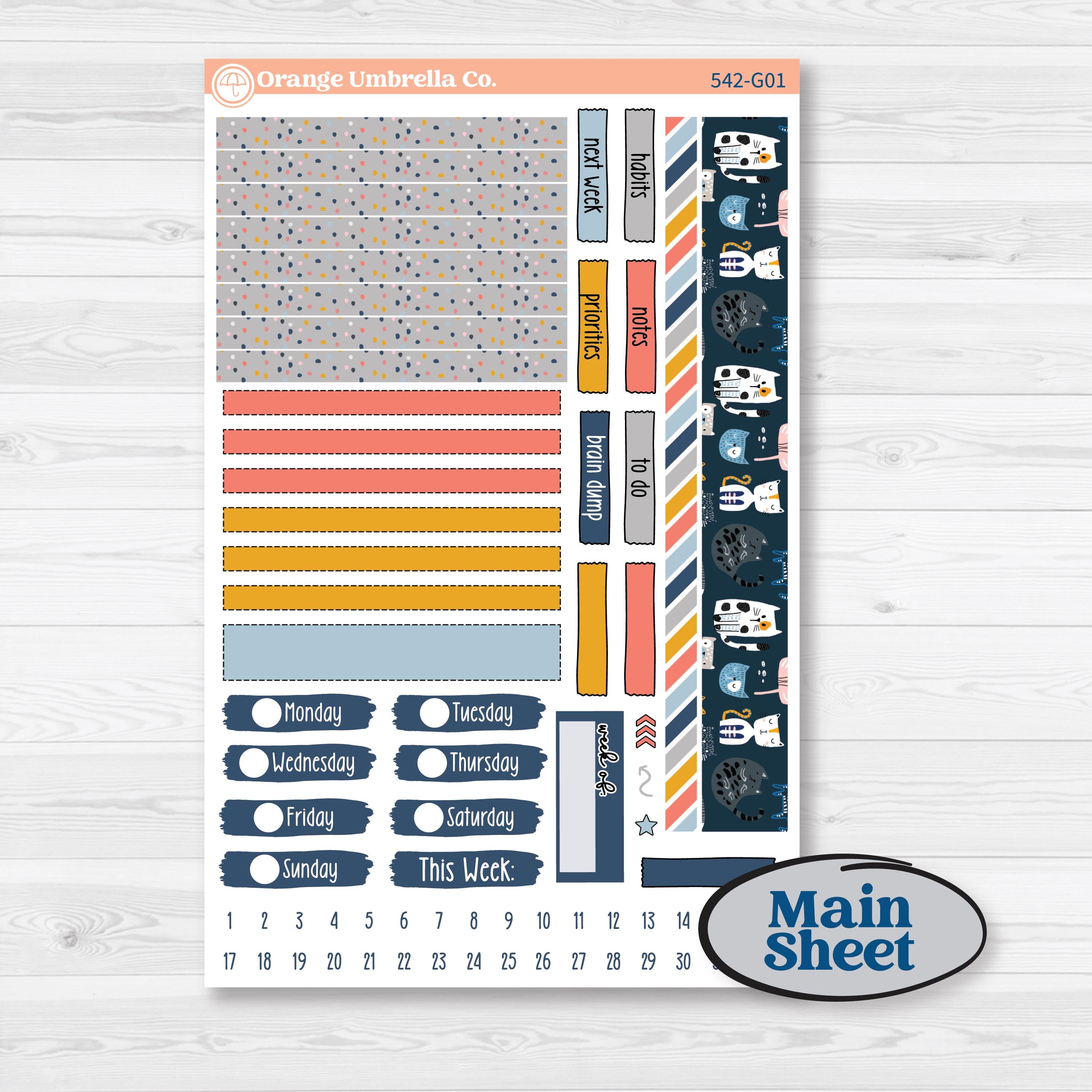 Pet Lover Planner Kit | Erin Condren 7x9 Weekly Dashboard Planner Kit Stickers | Furever Friends | KIT-542-G