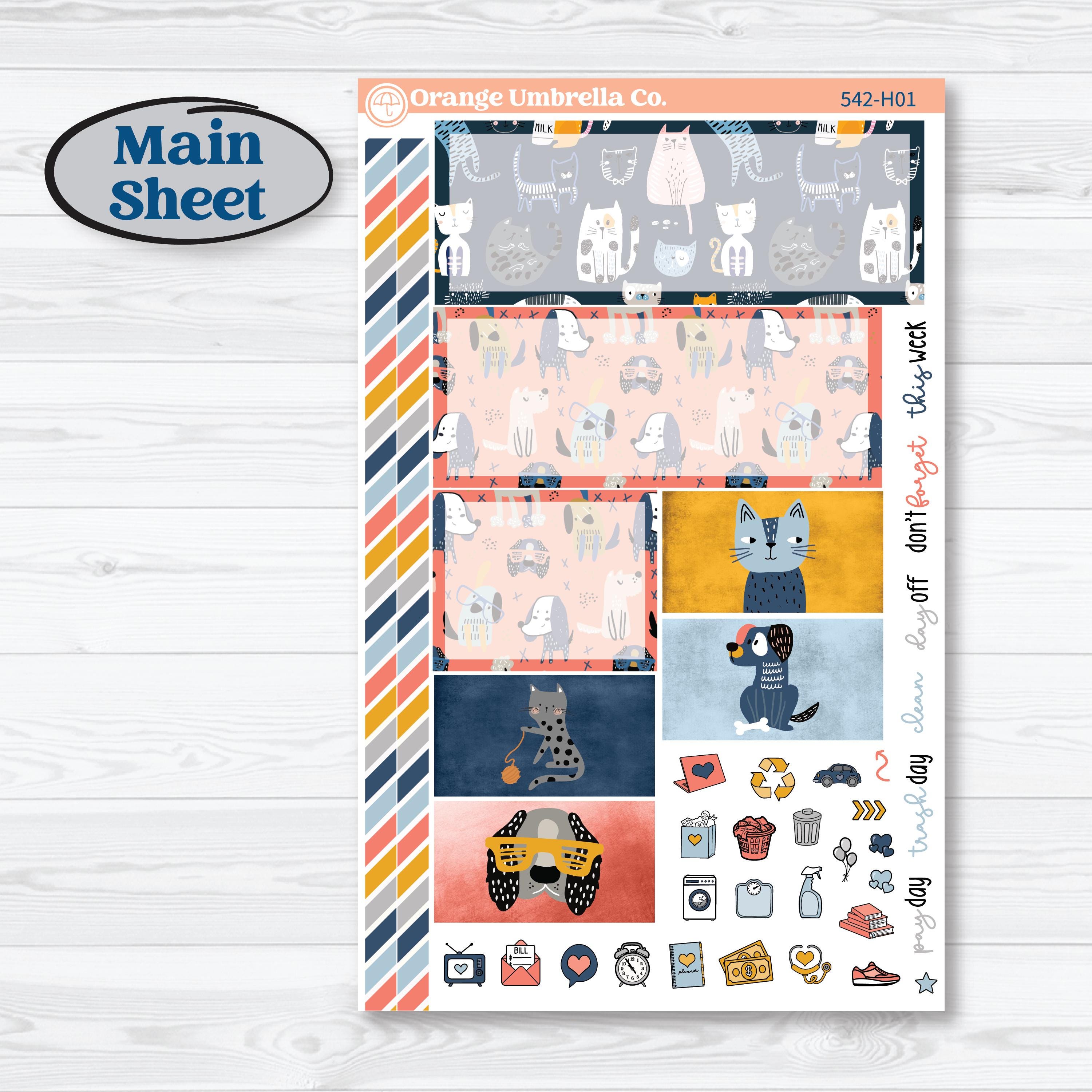 Pet Lover Planner Kit | Plum Vertical Priorities 7x9 Planner Kit Stickers | Furever Friends | KIT-542-H