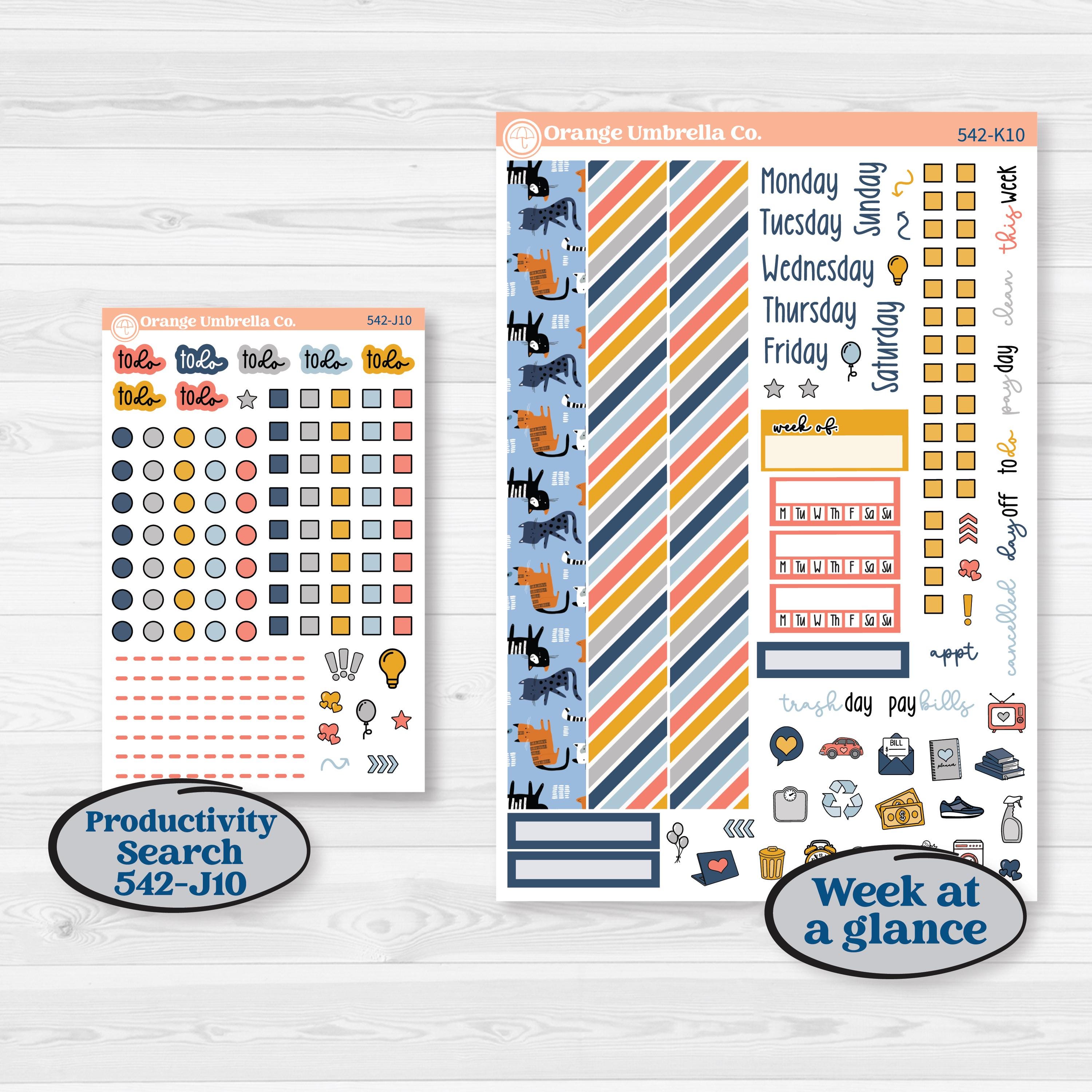 Pet Lover Planner Kit | 7x9 Erin Condren Daily Duo Planner Kit Stickers | Furever Friends | KIT-542-K