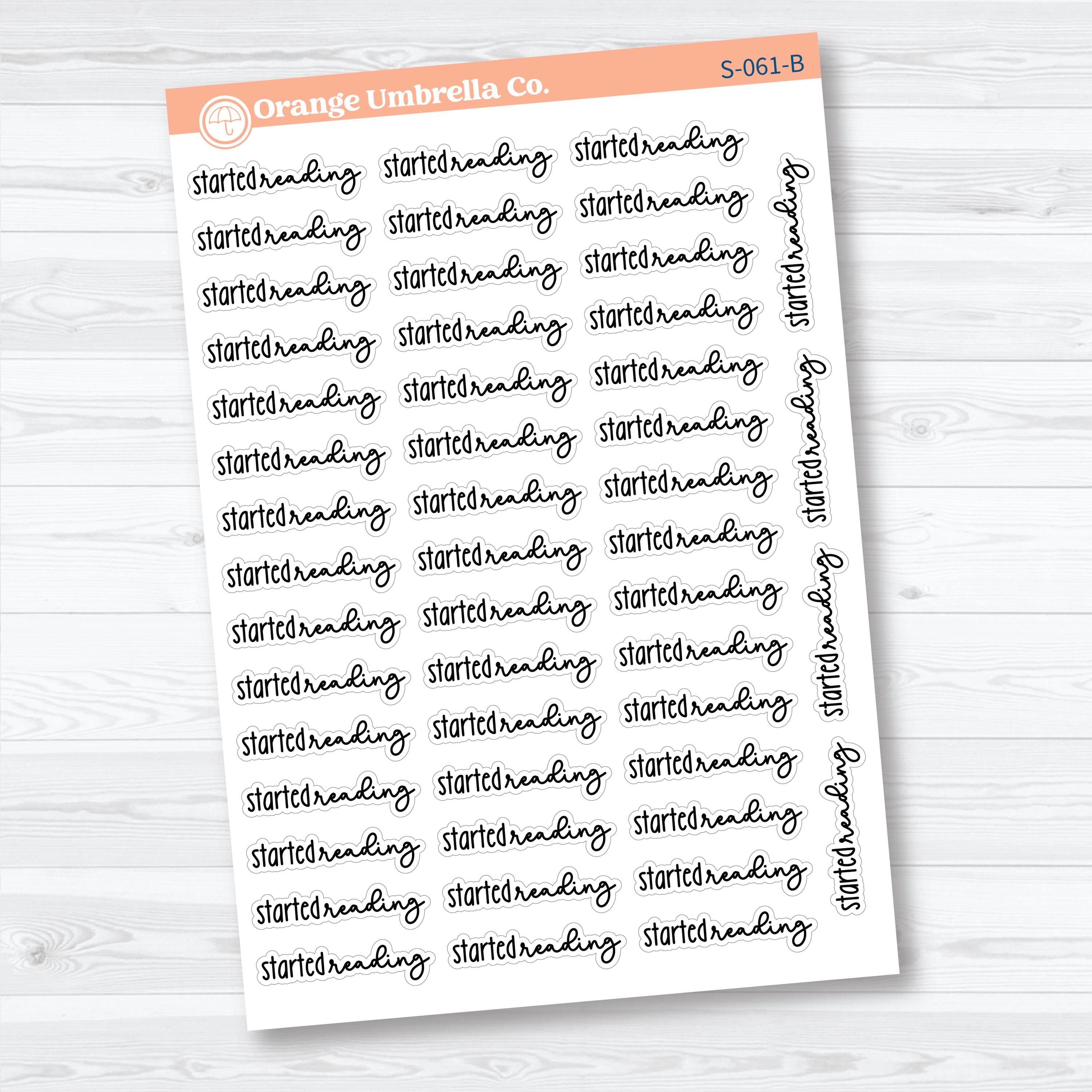 Started Reading Planner Script Stickers | Reading Journal Scripts F18 | S-061