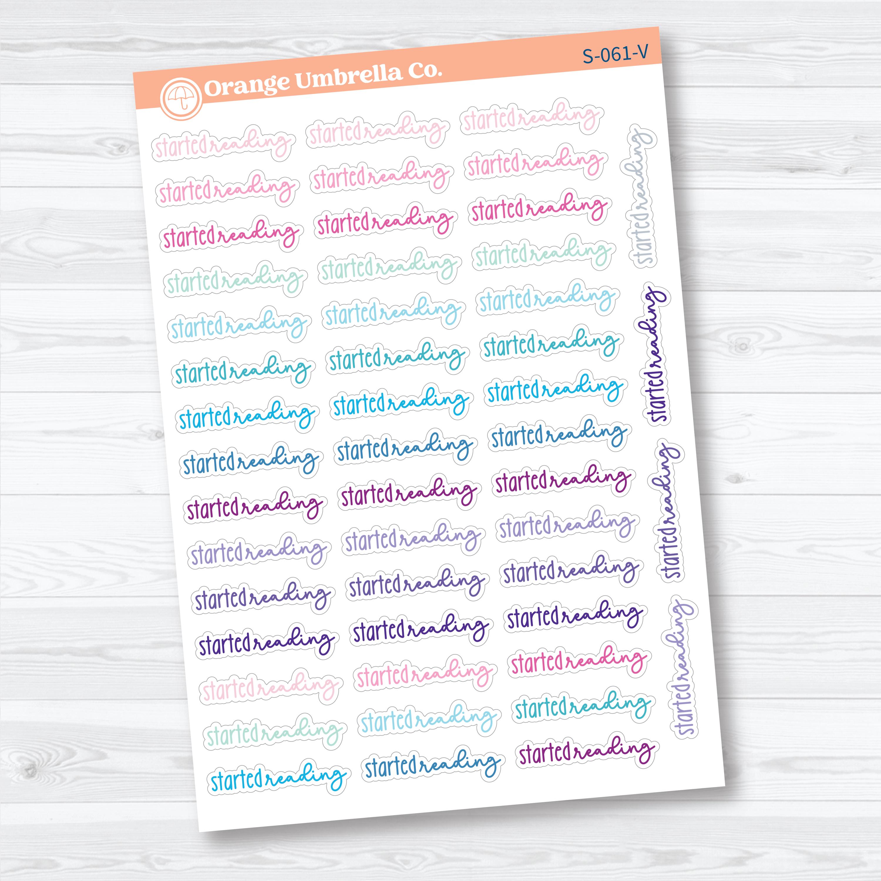 Started Reading Planner Script Stickers | Reading Journal Scripts F18 | S-061