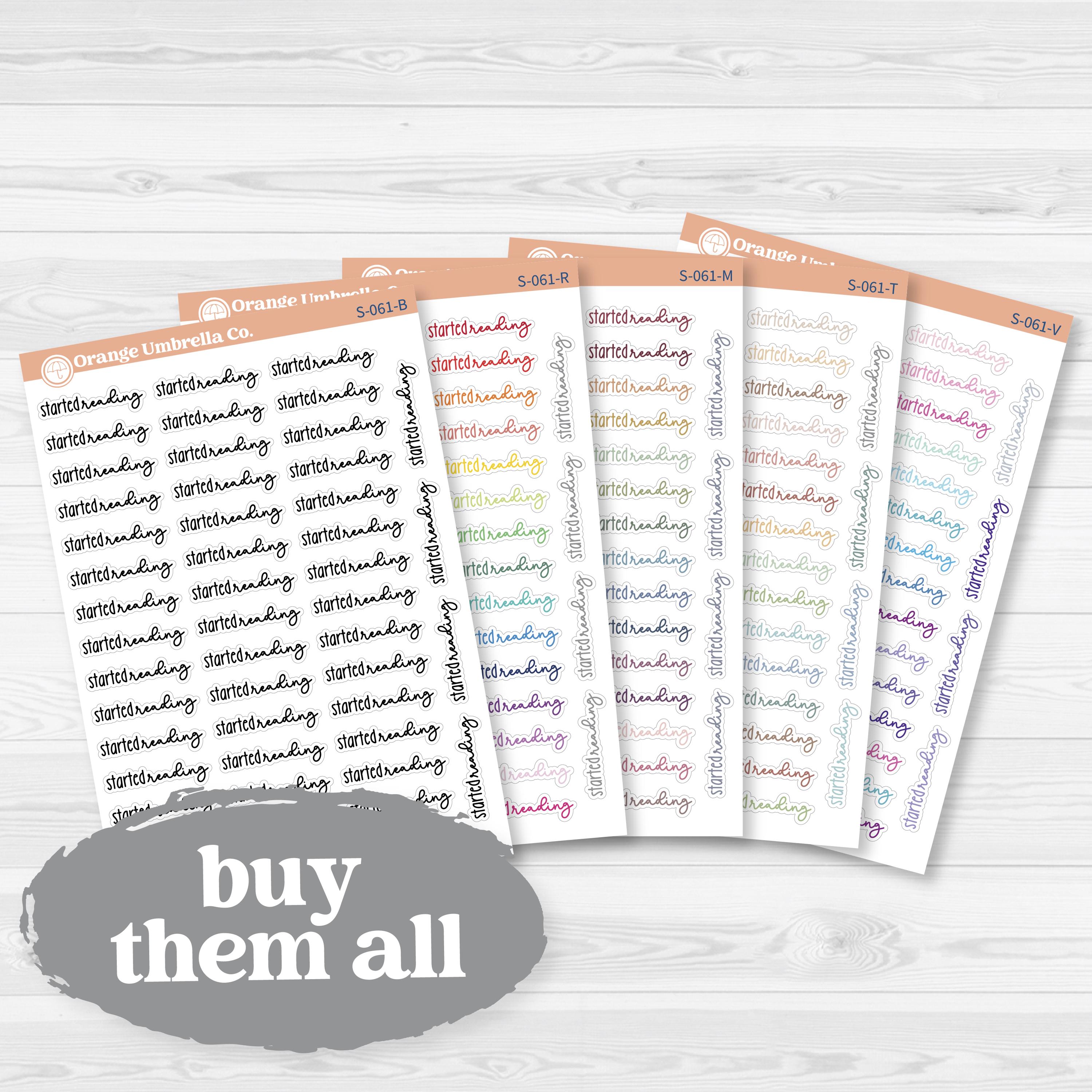 Started Reading Planner Script Stickers | Reading Journal Scripts F18 | S-061