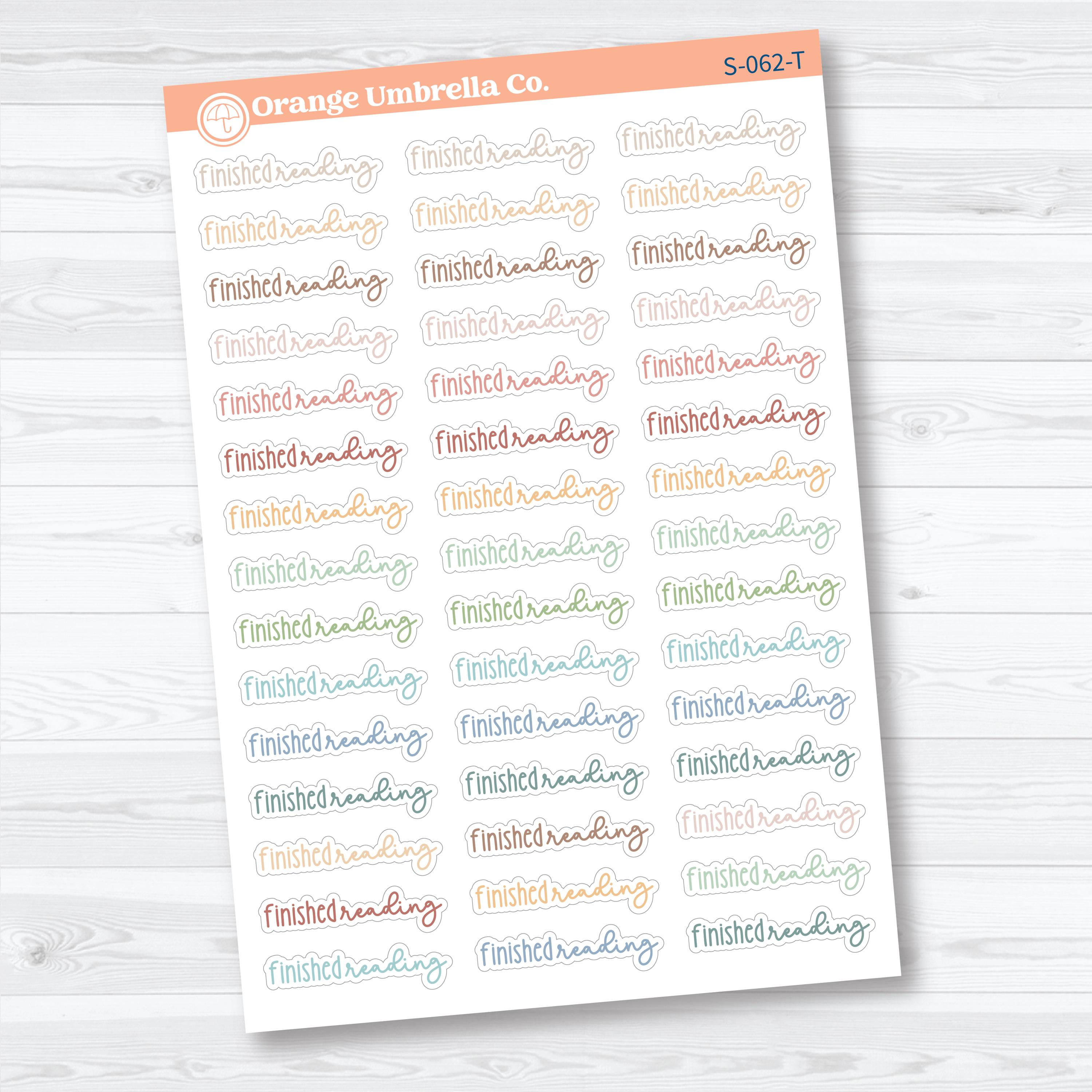 Finished Reading Planner Script Stickers | Reading Journal Scripts F18 | S-062