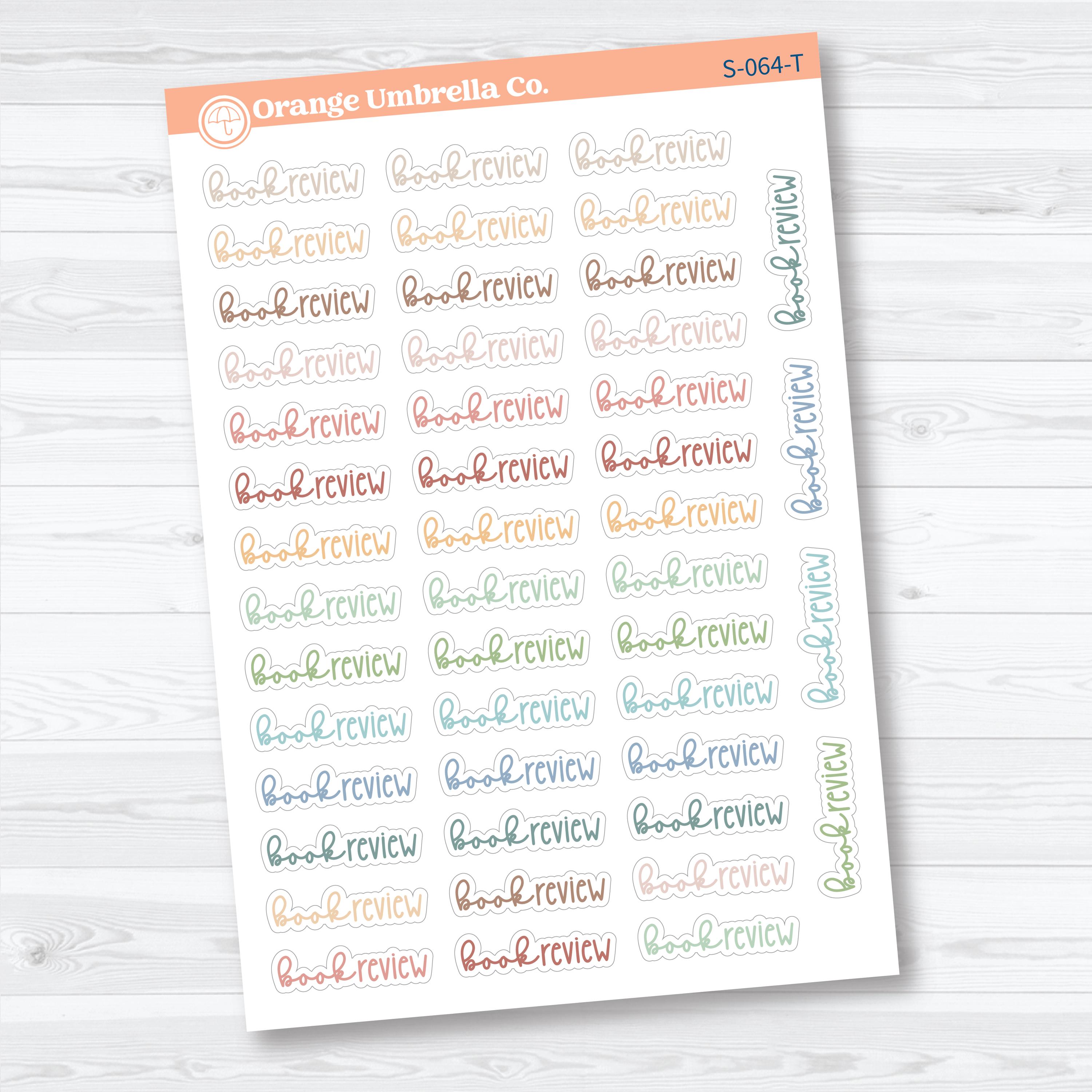 Book Review Planner Script Stickers | Reading Journal Scripts F18 | S-064