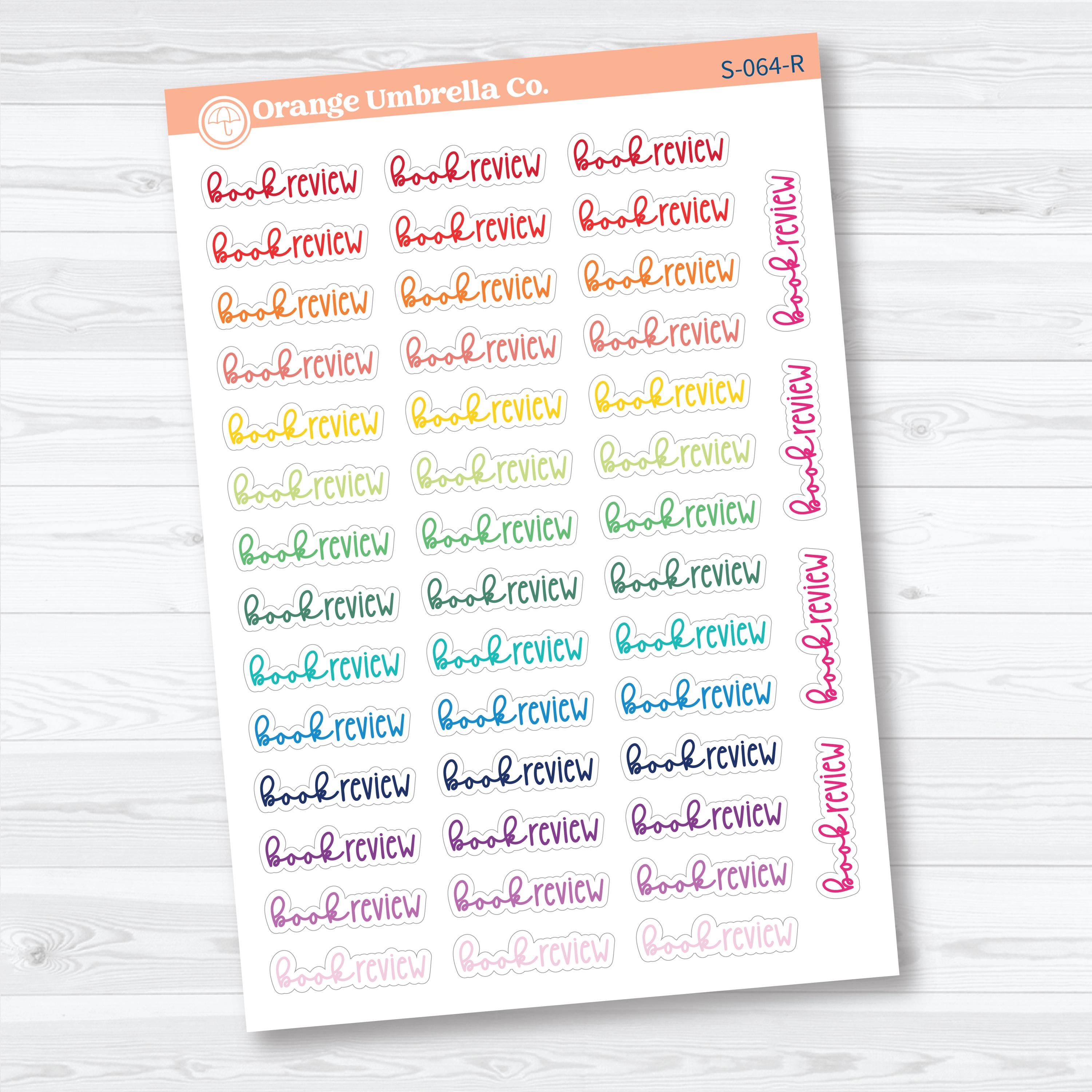 Book Review Planner Script Stickers | Reading Journal Scripts F18 | S-064