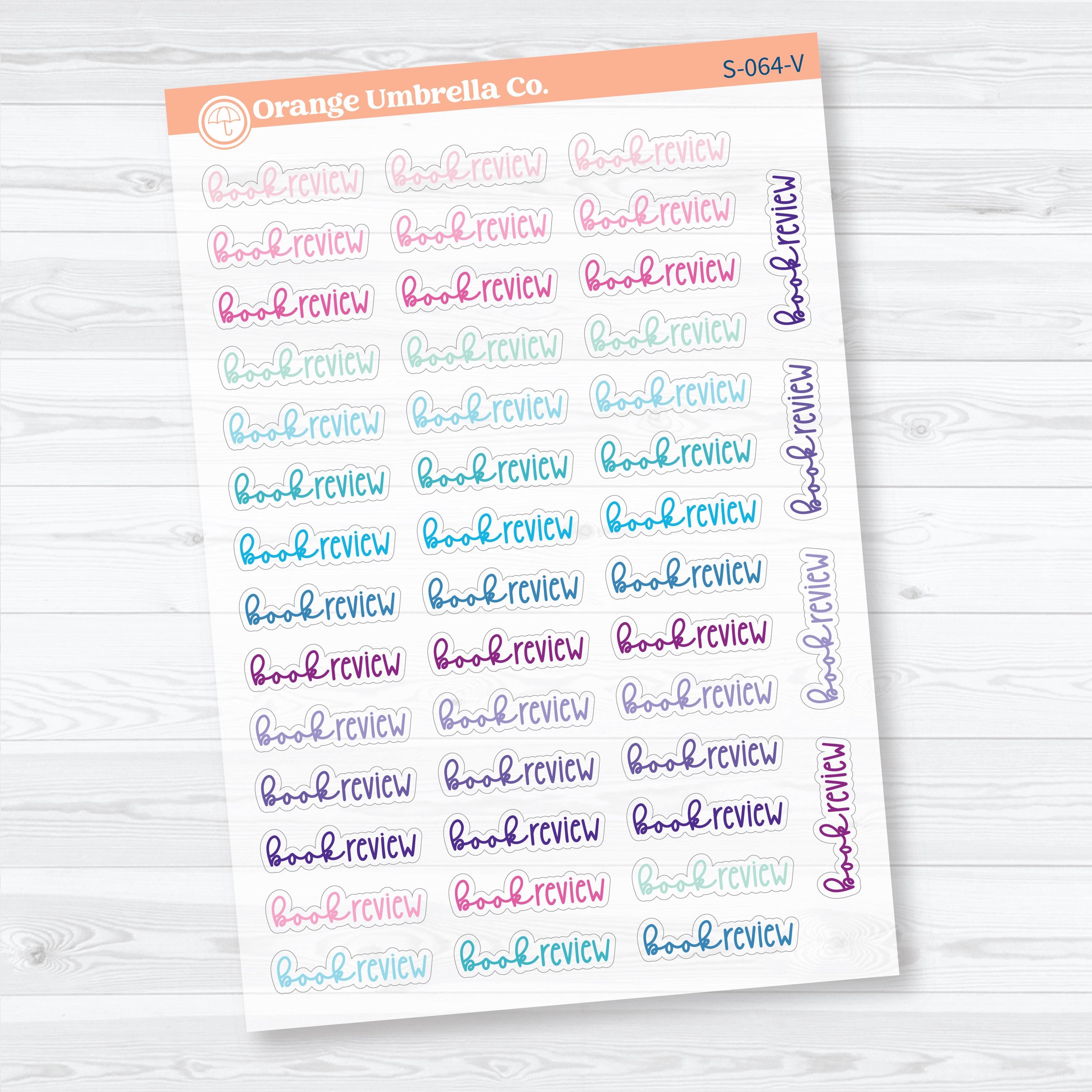 Book Review Clear Matte Planner Script Stickers | Reading Journal Scripts F18 | S-064-CM
