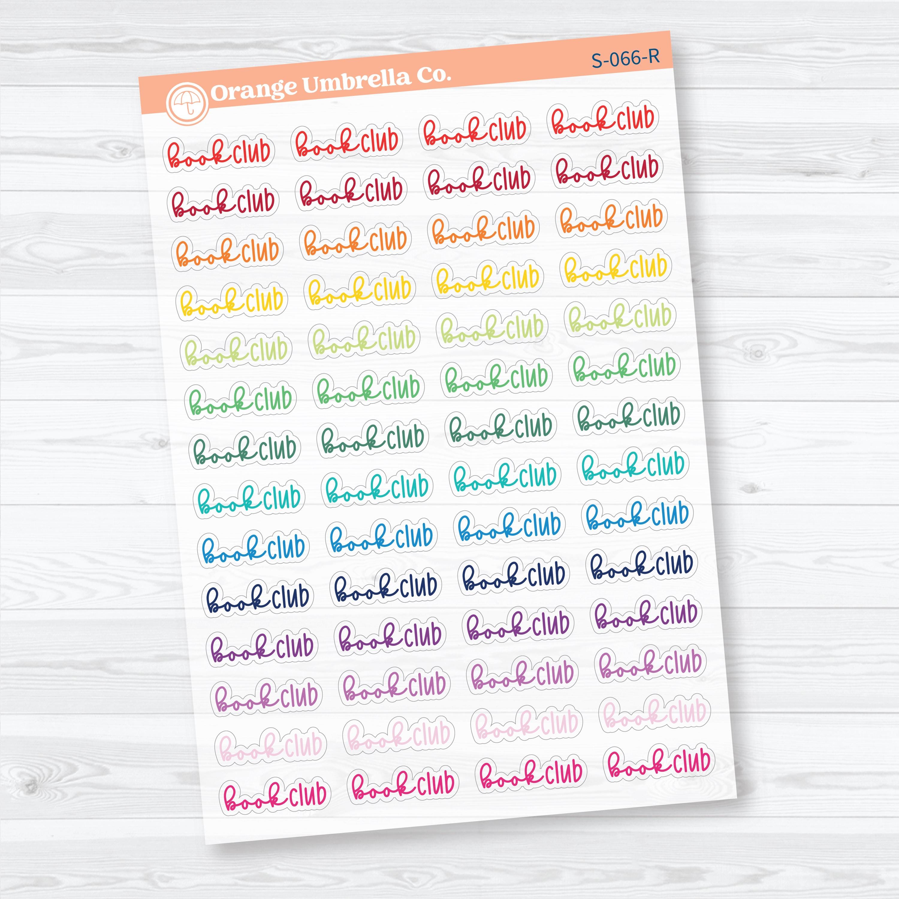 Book Club Clear Matte Planner Script Stickers | Reading Journal Scripts F18 | S-066-CM
