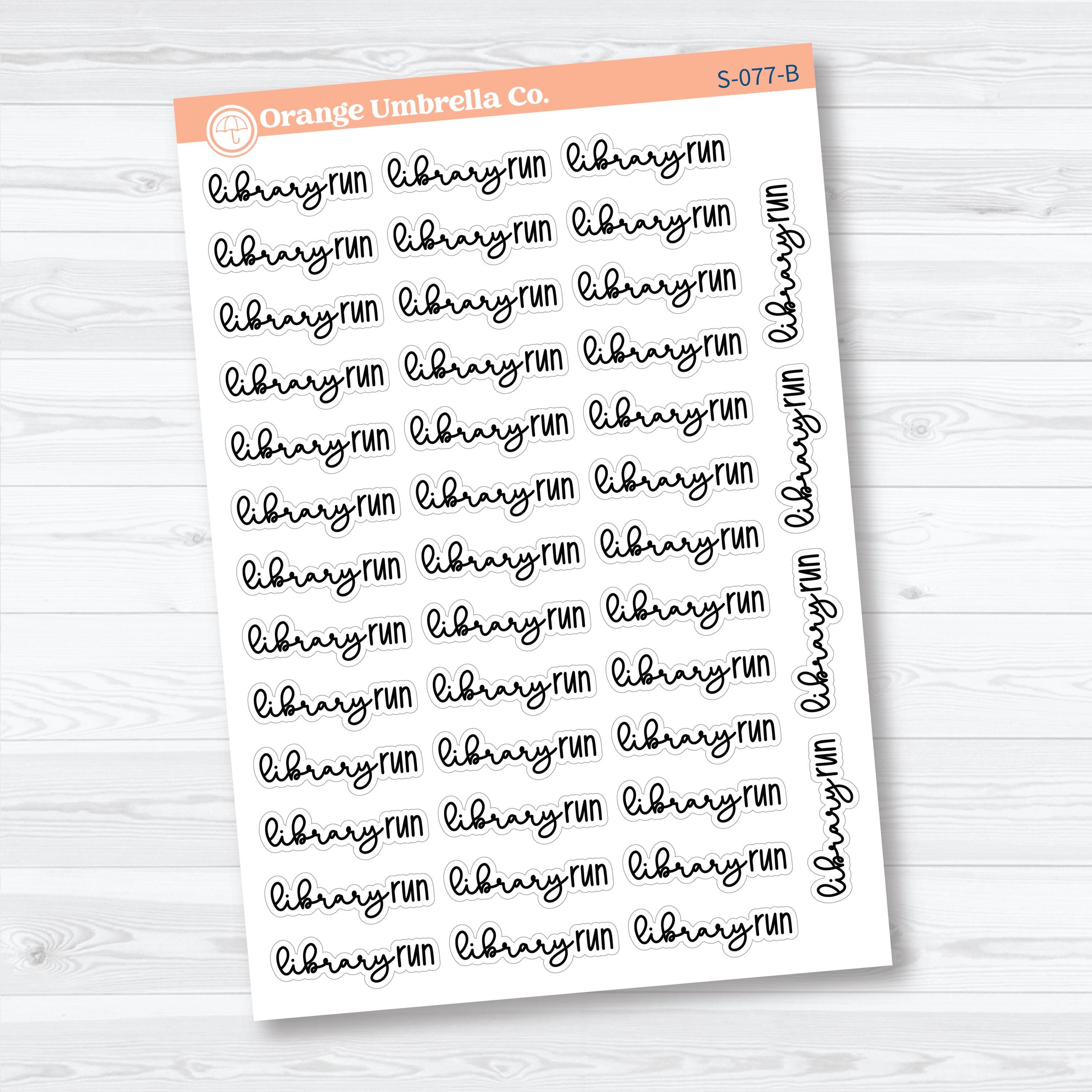 Library Run Reading Journal Script Stickers F18 | Planner Stickers | S-077