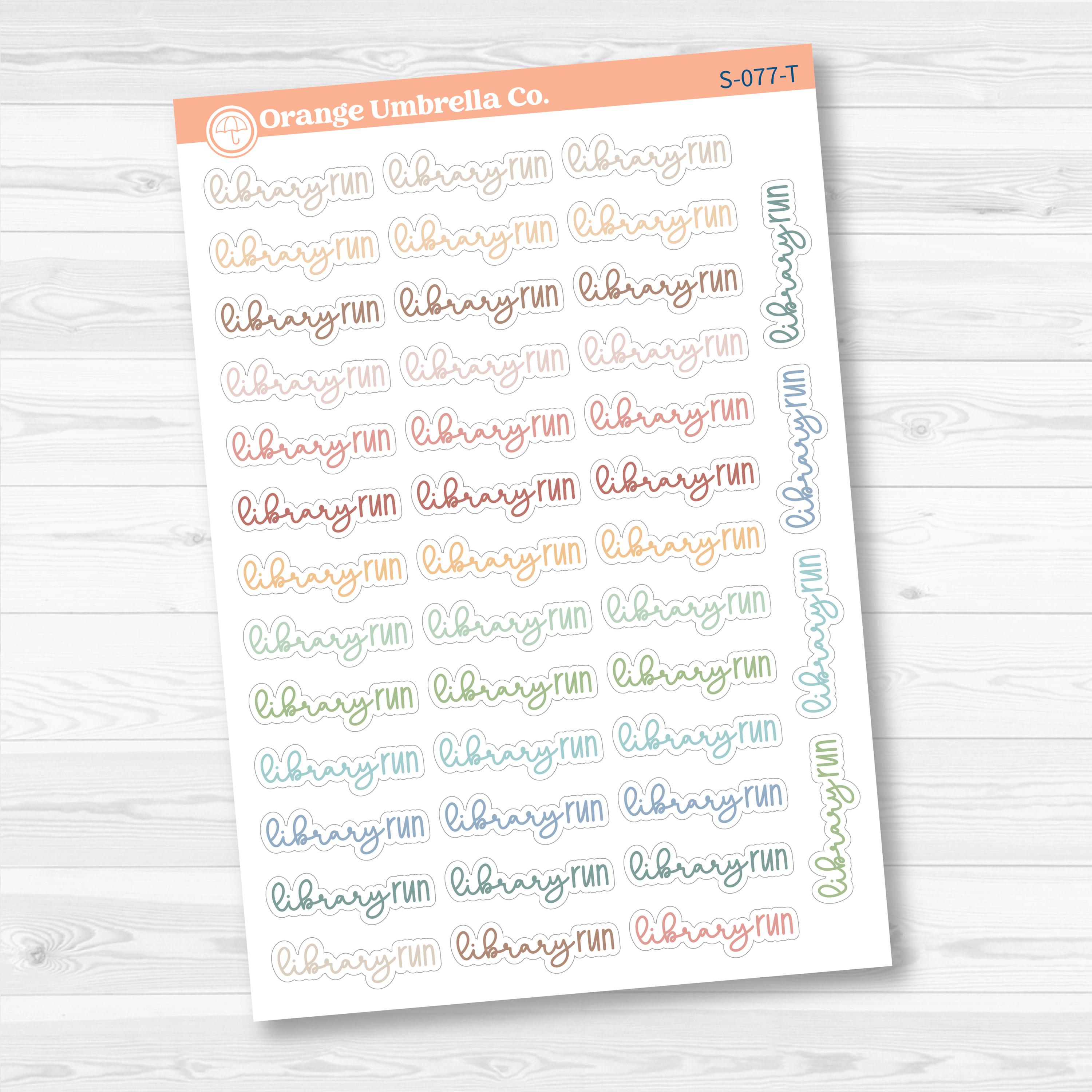Library Run Reading Journal Script Stickers F18 | Planner Stickers | S-077