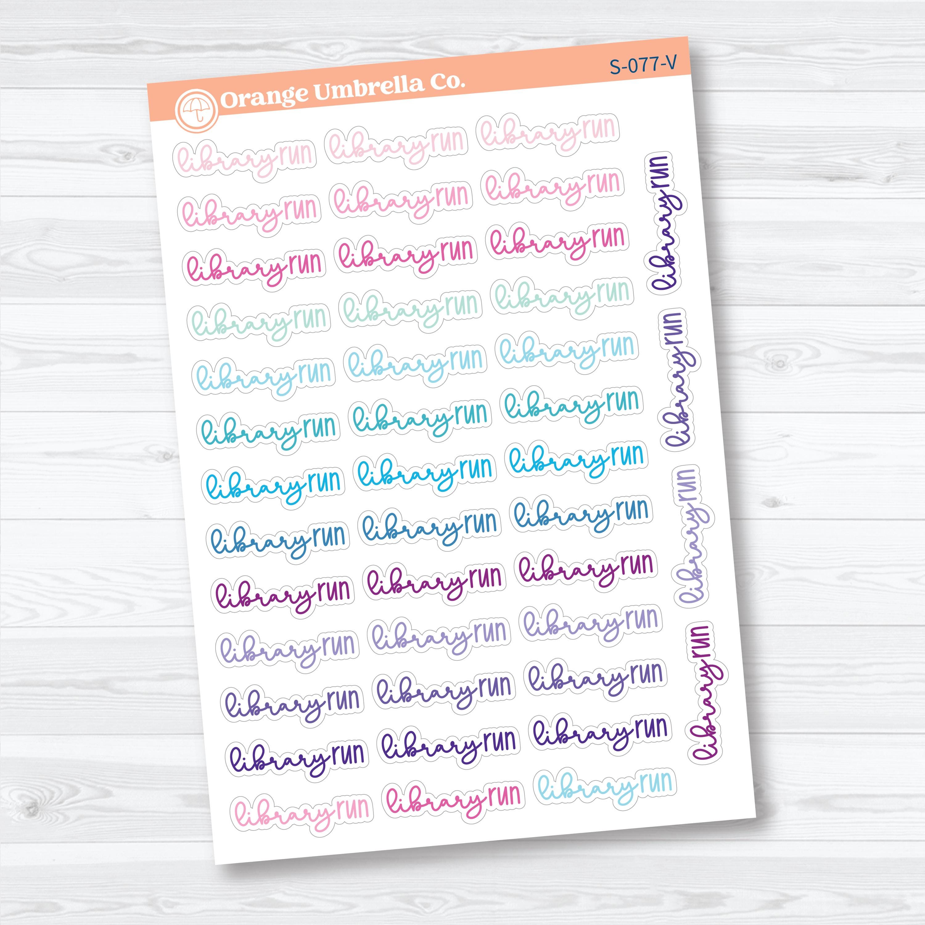 Library Run Reading Journal Script Stickers F18 | Planner Stickers | S-077