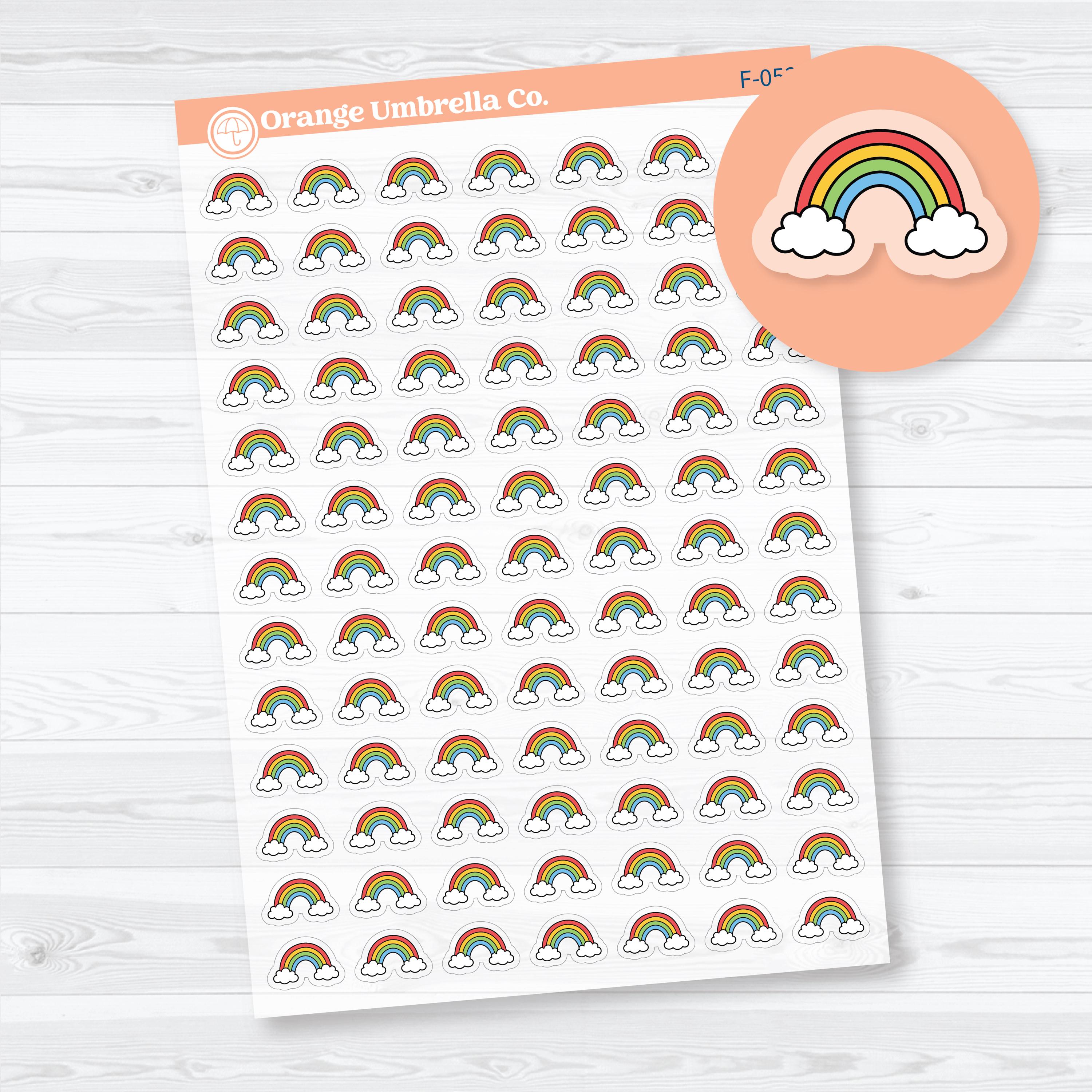 God's Promise Rainbow Icons Clear Matte | Inductive Bible Study Planner Stickers | F-053-CM