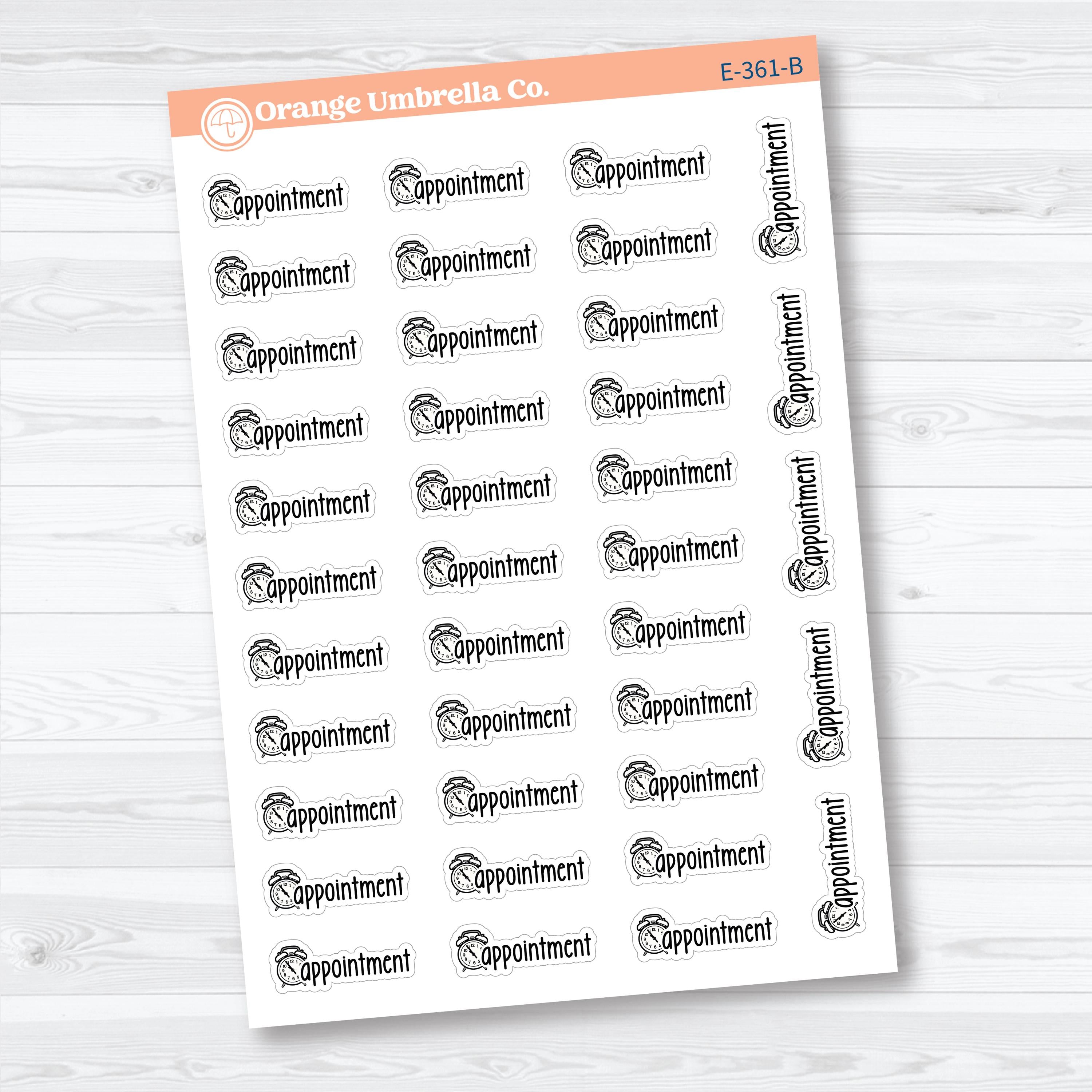 Appointment Doodled Event Labels | Planner Stickers F18 | E-361