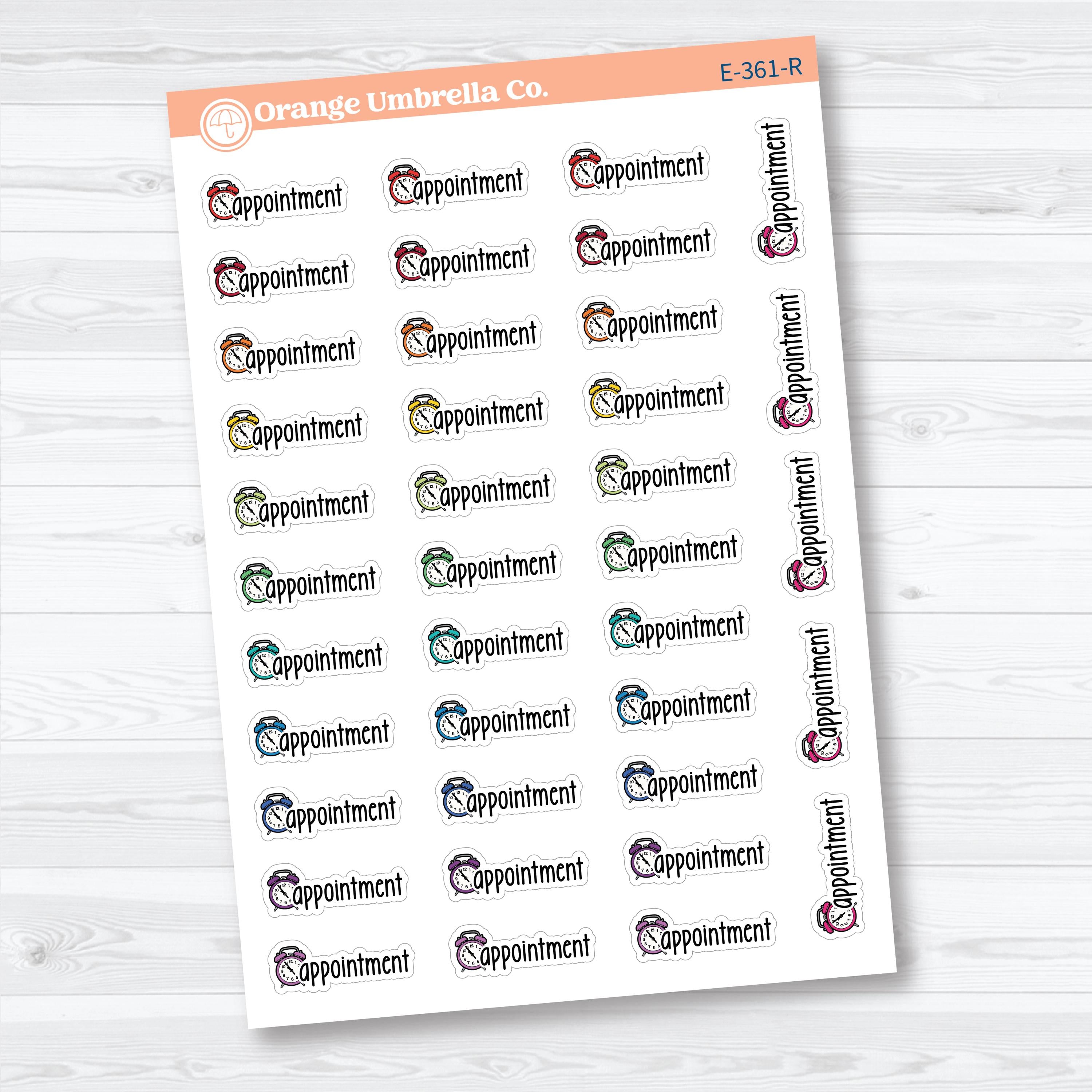 Appointment Doodled Event Labels | Planner Stickers F18 | E-361
