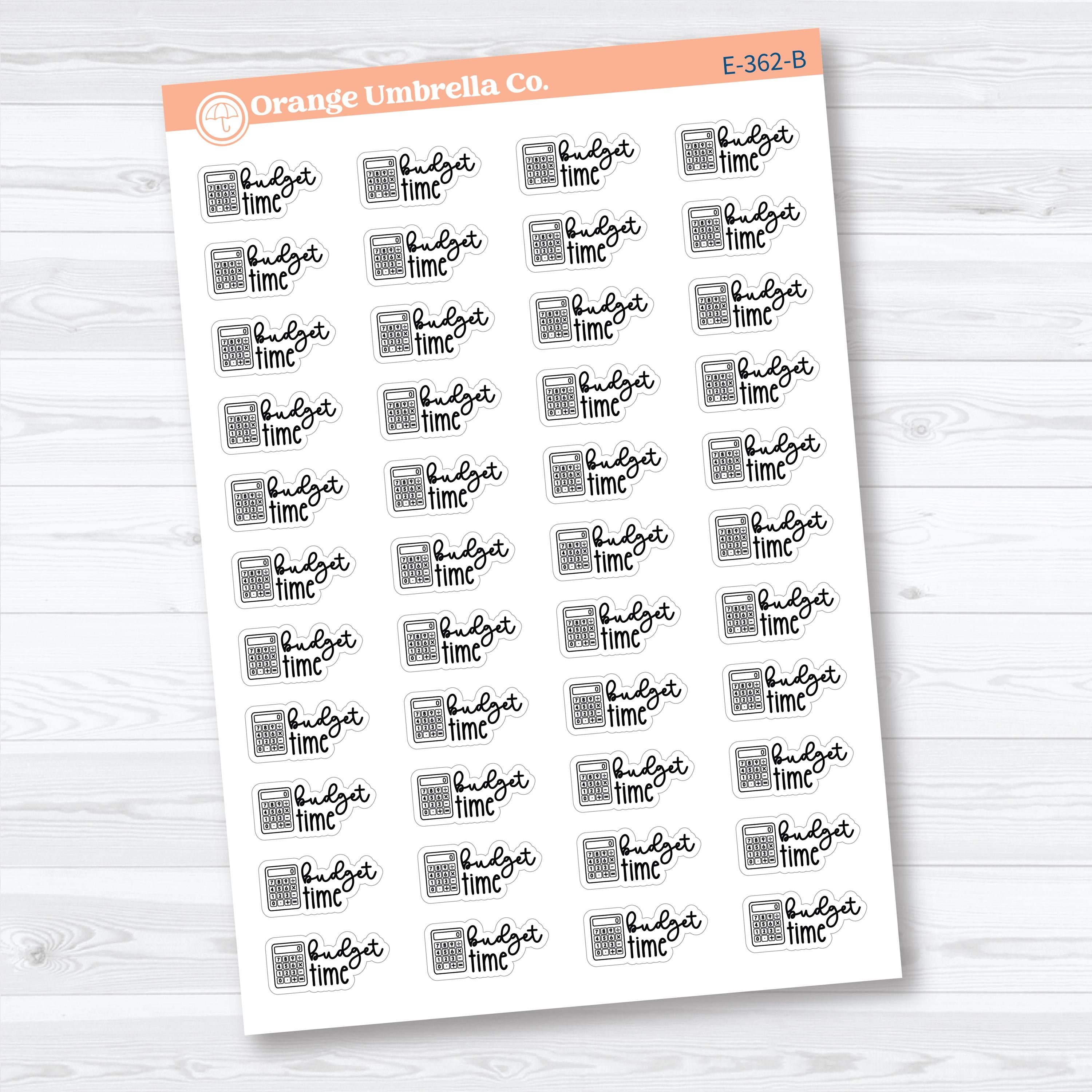Budget Time Doodled Event Labels | Planner Stickers F18 | E-362