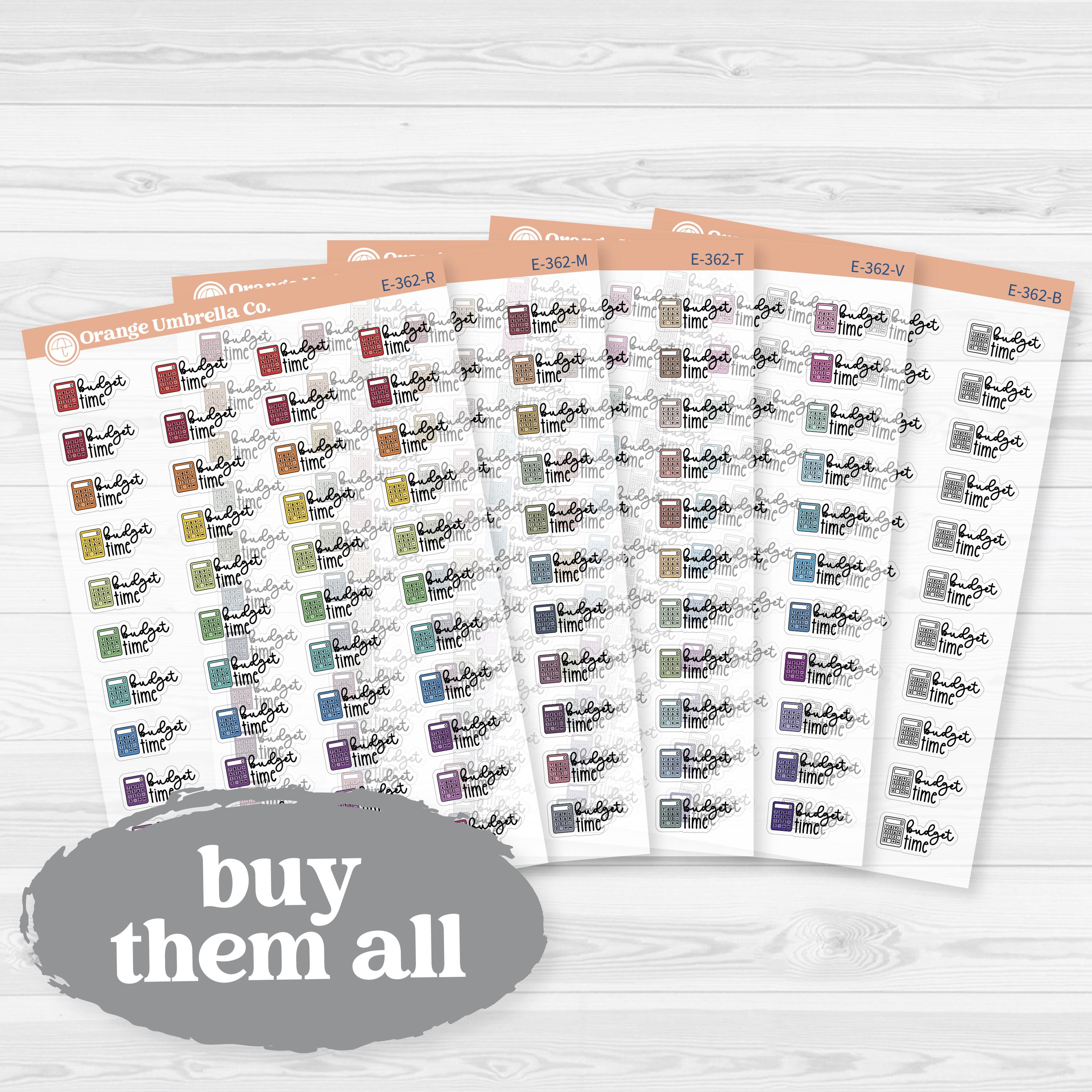 Budget Time Doodled Event Labels Clear Matte | Planner Stickers F18 | E-362-CM