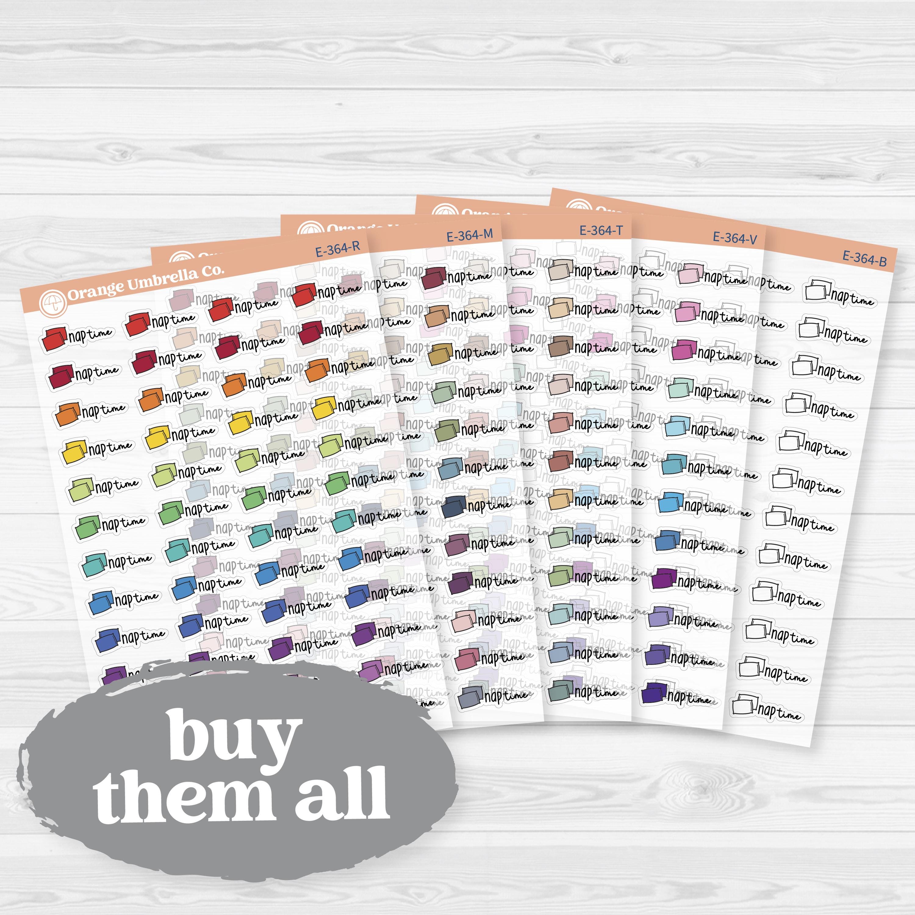Nap Time Doodled Event Labels Clear Matte | Planner Stickers | E-364-CM