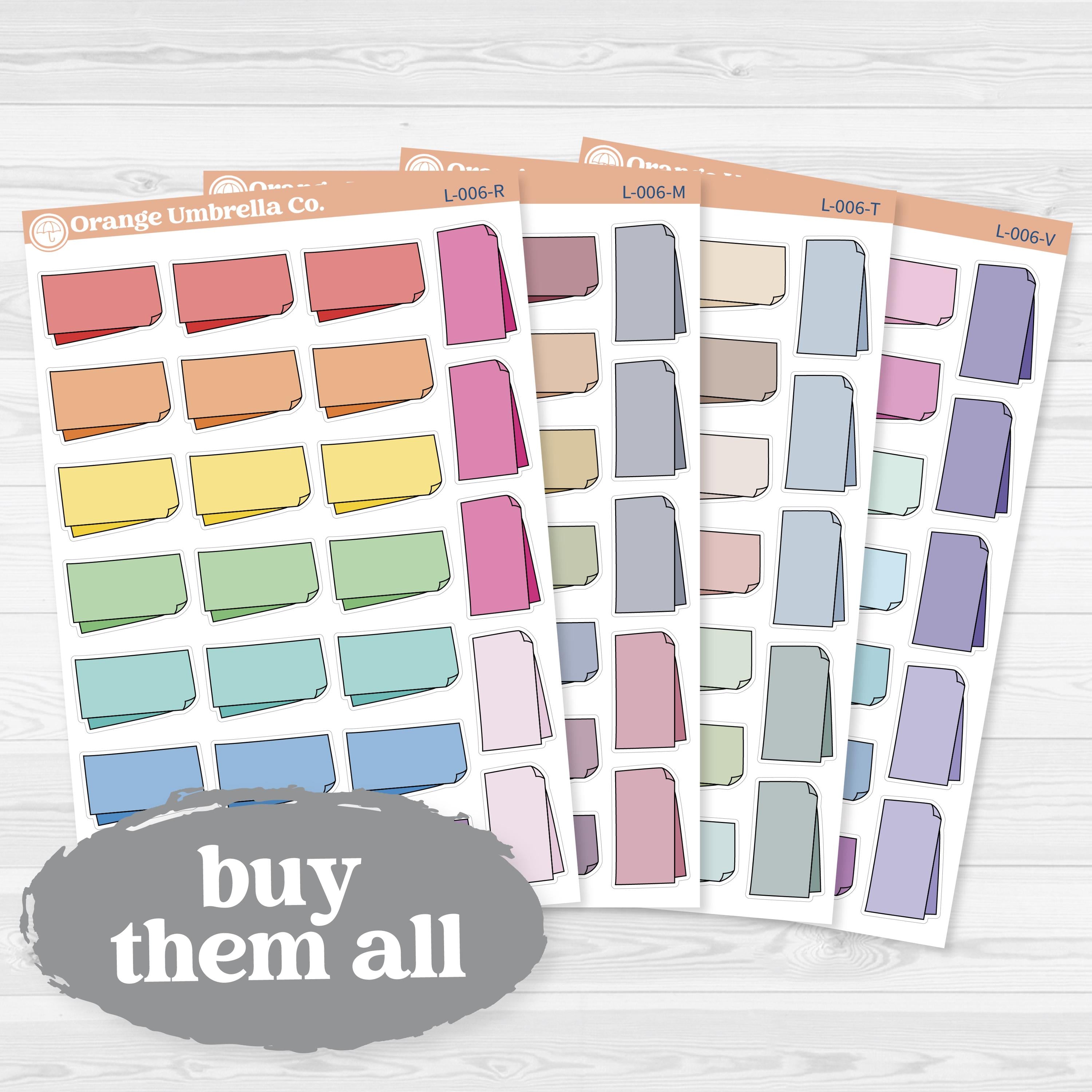 Layered Folded Sticky Note Labels | Planner Labels | L-006