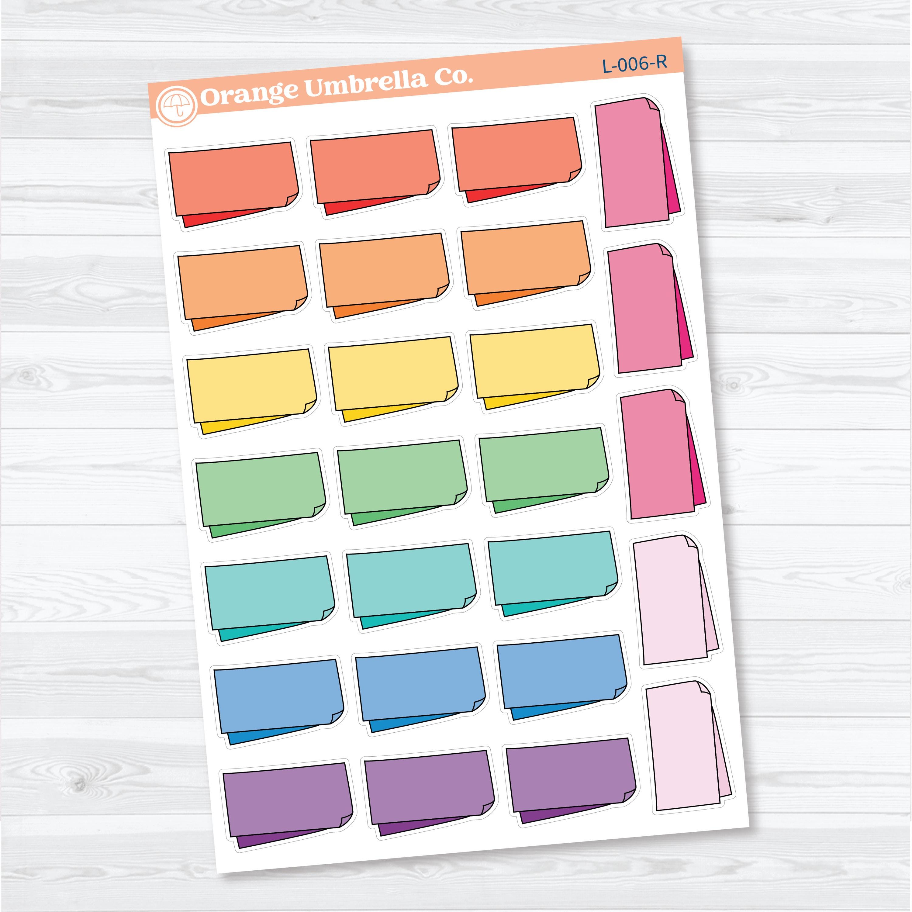 Layered Folded Sticky Note Labels | Planner Labels | L-006