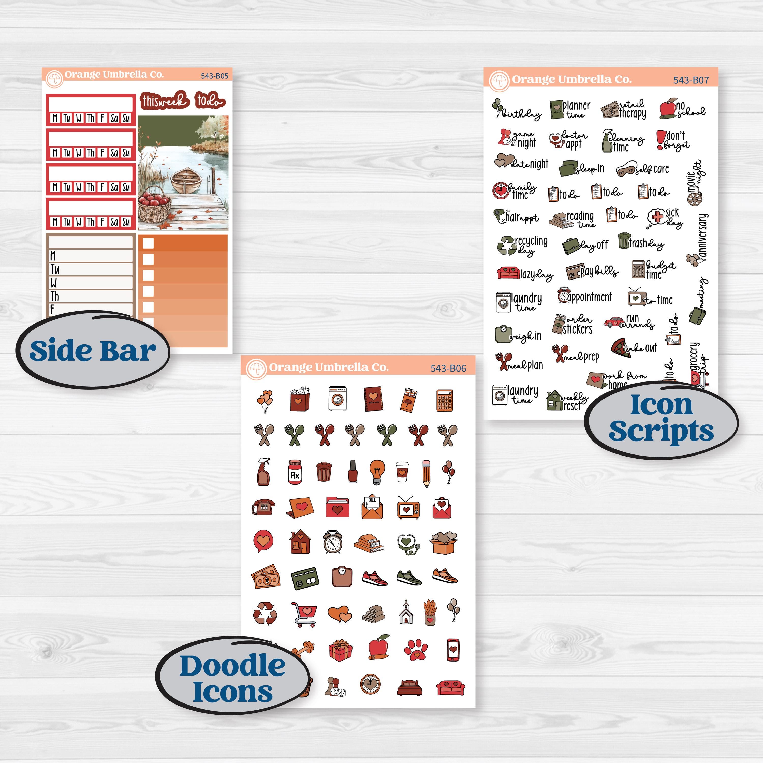 Apple Harvest Planner Kit | Weekly Add-On Planner Kit Stickers | Apple Crisp | KIT-543-B