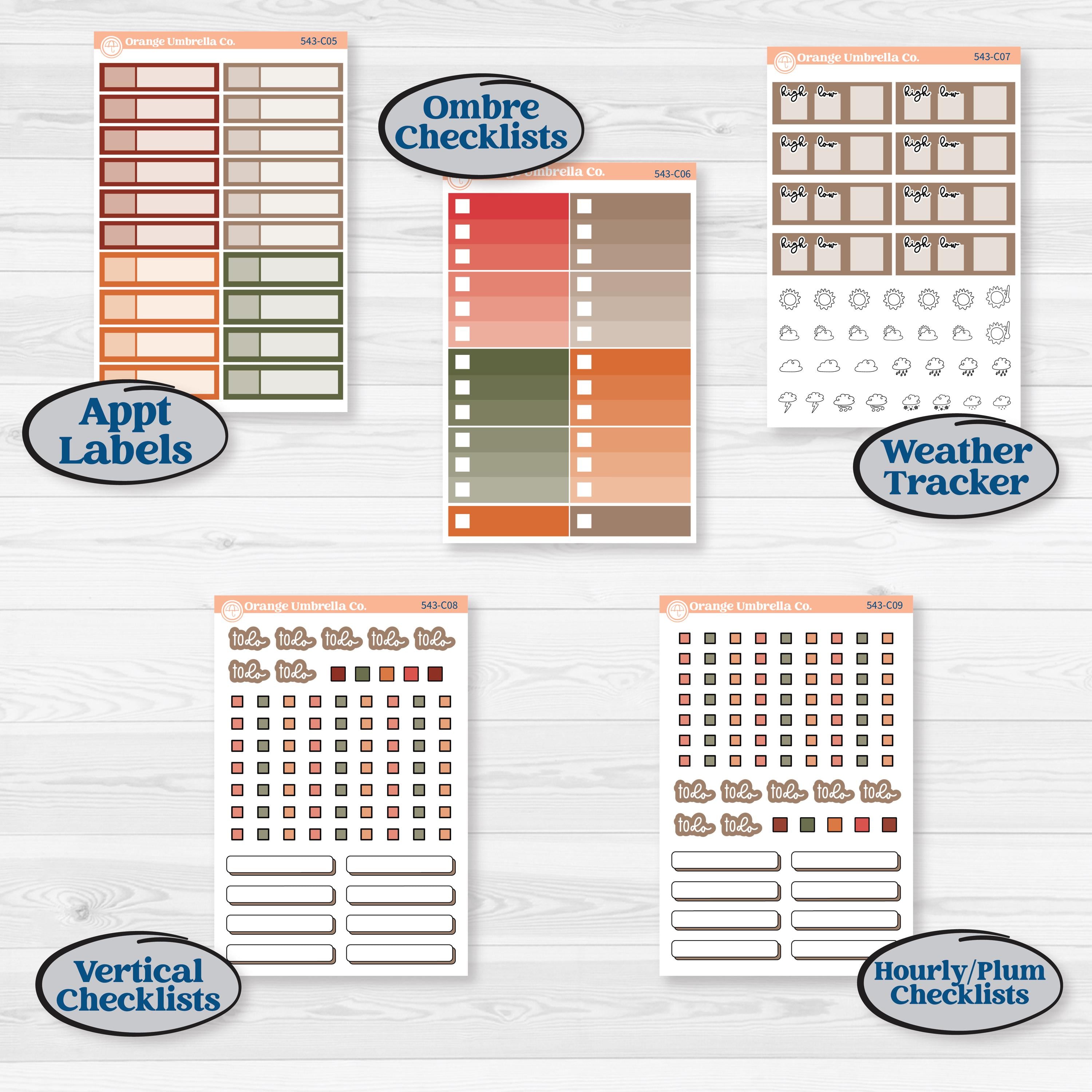 Apple Harvest Planner Kit | Weekly Add-On Labels Planner Kit Stickers | Apple Crisp | KIT-543-C