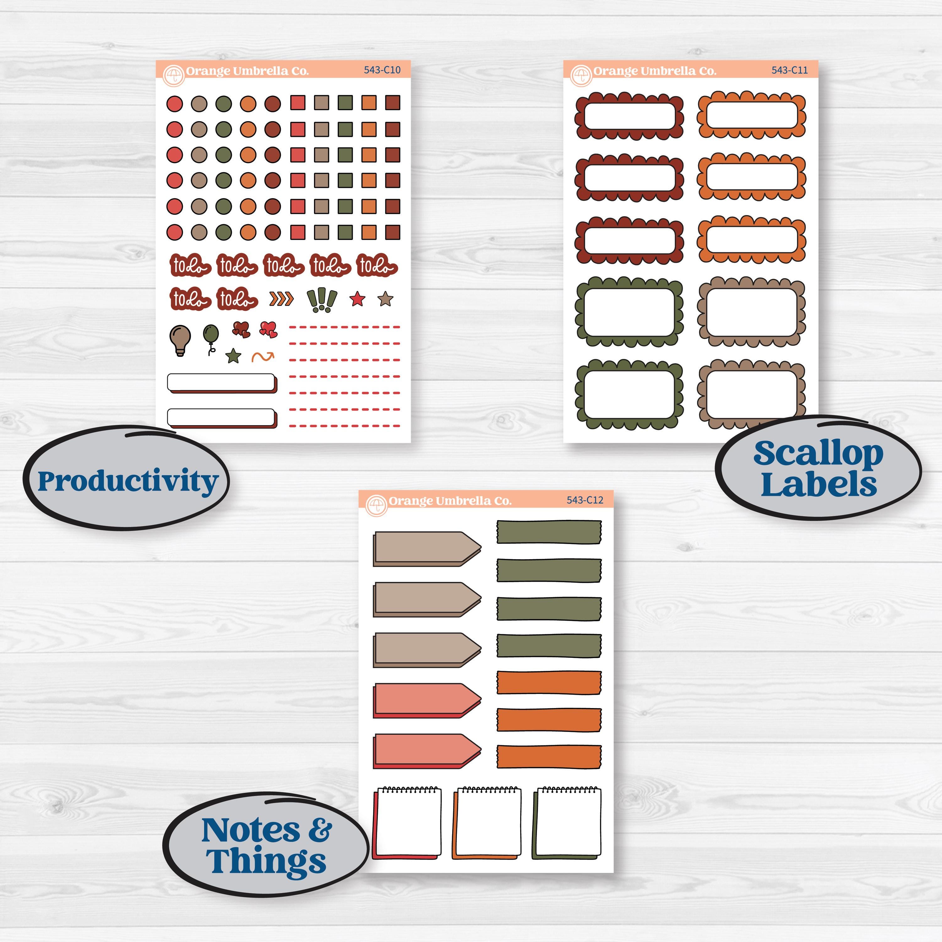 Apple Harvest Planner Kit | Weekly Add-On Labels Planner Kit Stickers | Apple Crisp | KIT-543-C