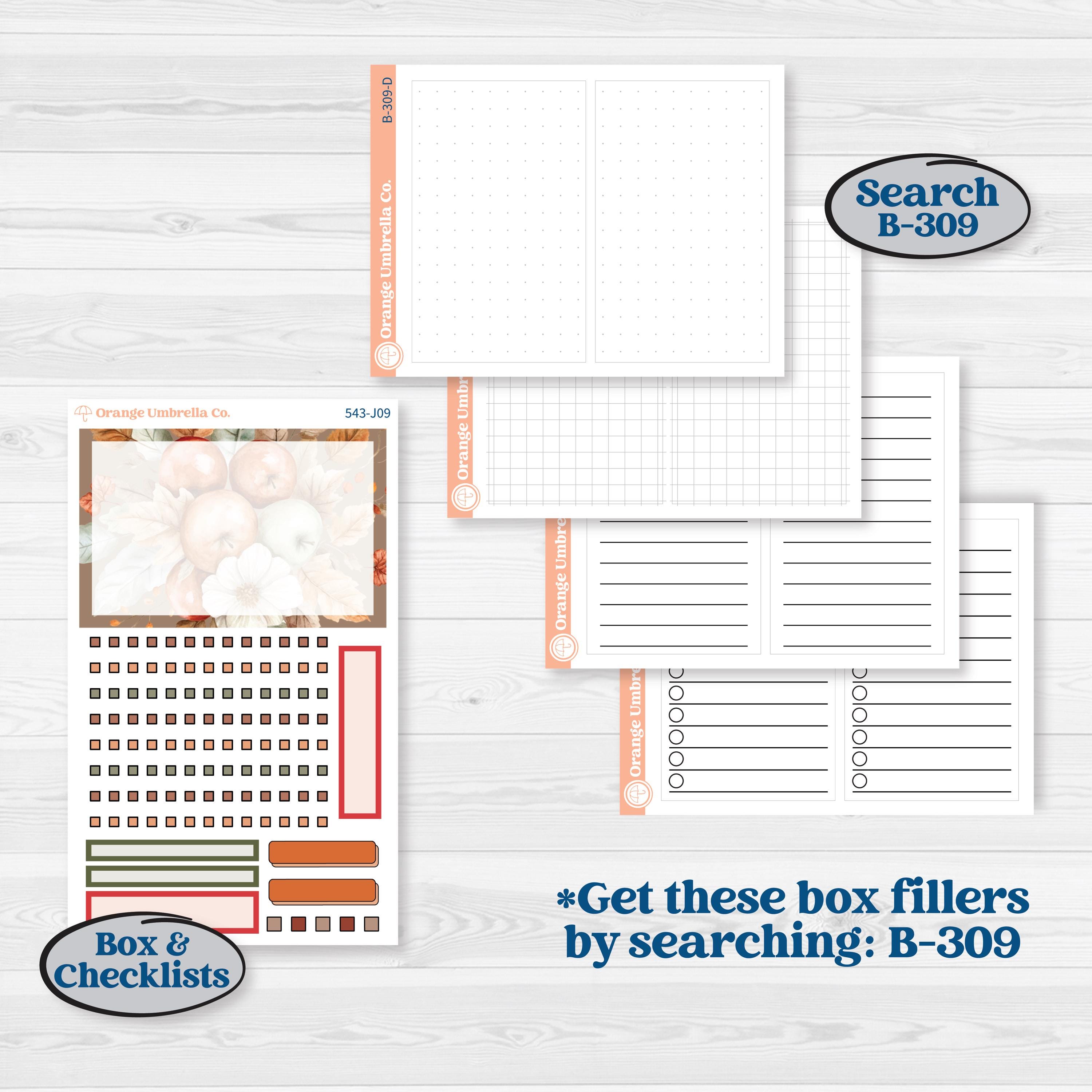 Apple Harvest Planner Kit | A5 Daily Duo Planner Kit Stickers | Apple Crisp | KIT-543-J