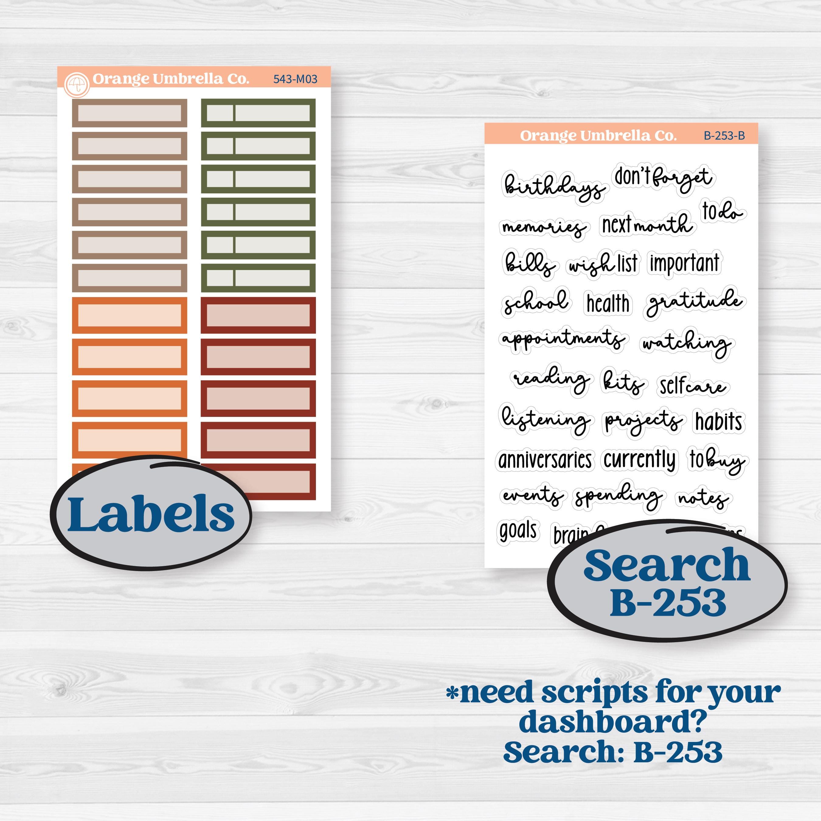 Apple Harvest Planner Kit | A5 Erin Condren Monthly & Productivity Dashboard Sticker Kit | Apple Crisp | KIT-543-M