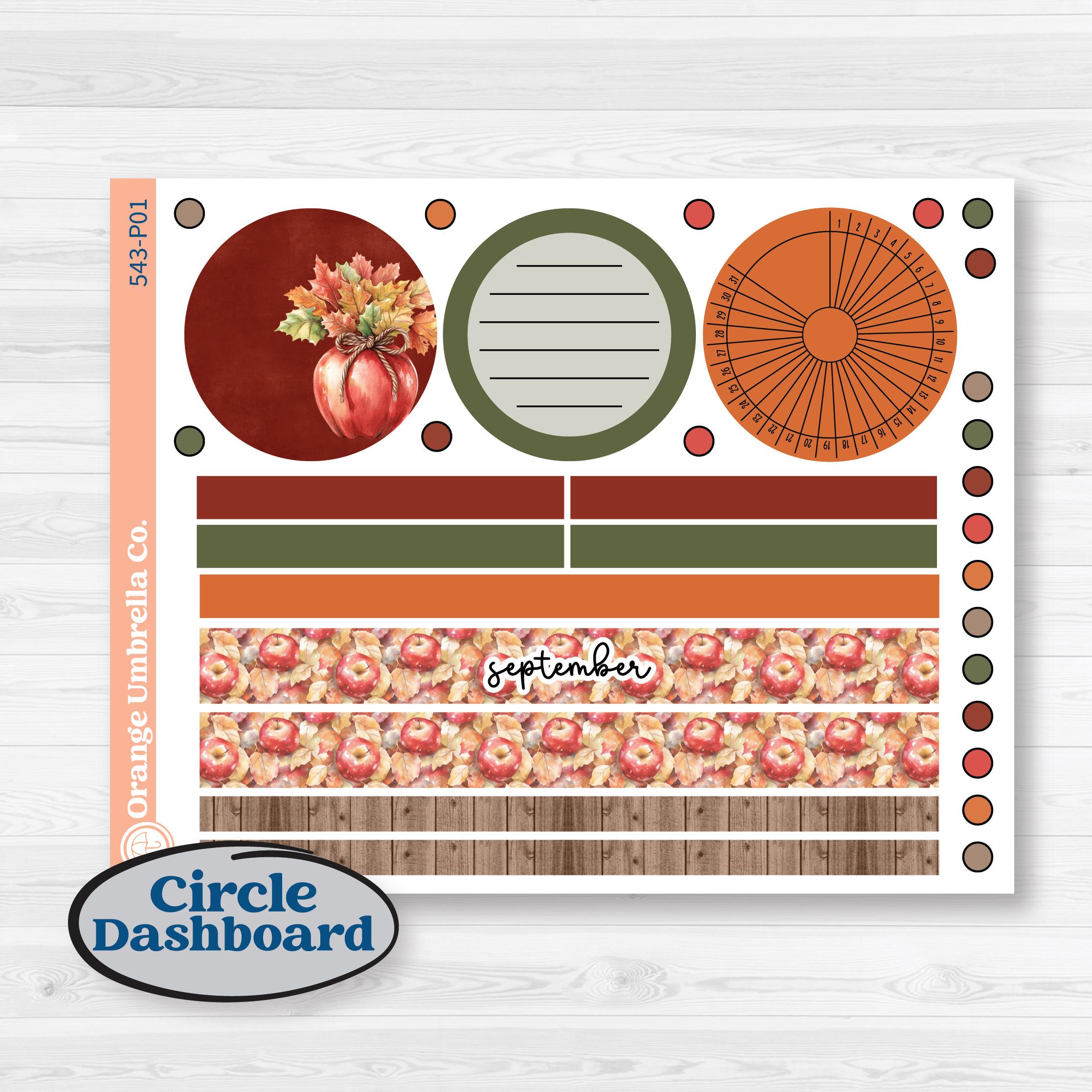 Apple Harvest Planner Kit | A5 Plum Monthly & Dashboard Planner Kit Stickers | Apple Crisp | KIT-543-P